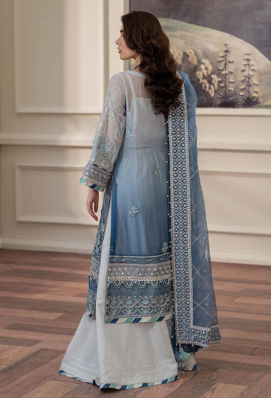 Light Blue Grey 'Essence' Adan's Libas Design Chiffon Ladies Suit
