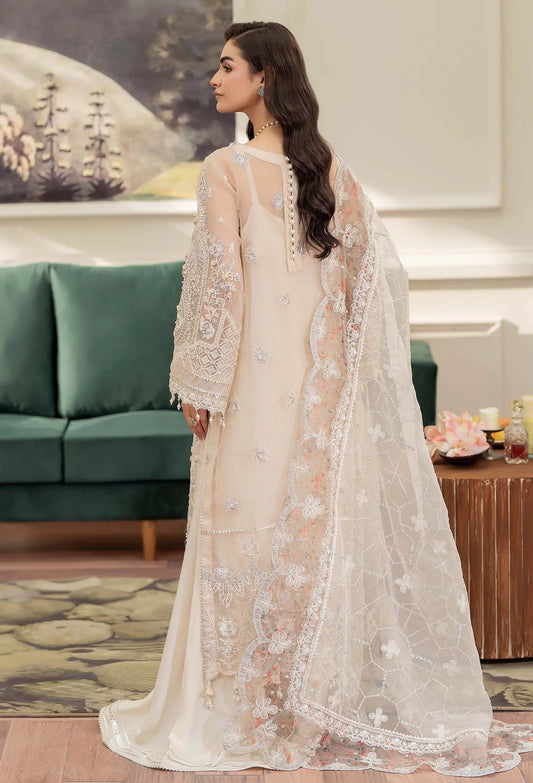 Light Beige Gold 'Essence' Adan's Libas Design Organza Ladies Suit