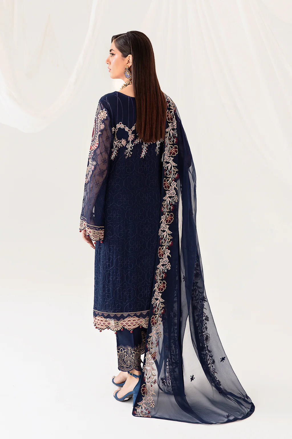 Navy Blue Rangoon by Ramsha Chiffon Ladies Suit