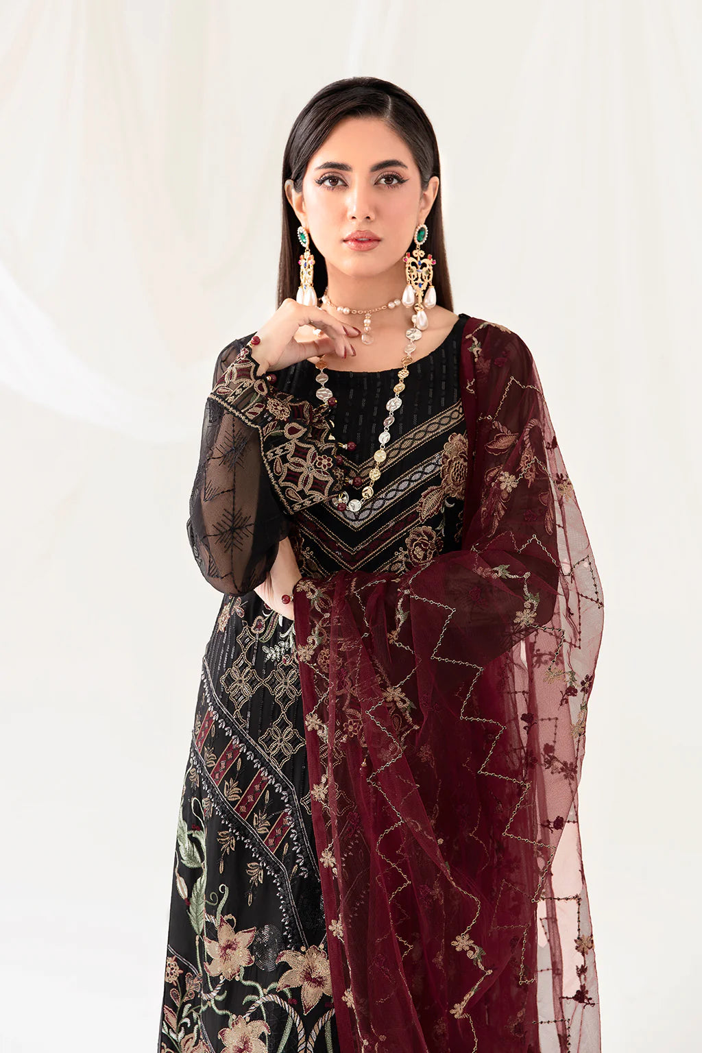 Black Rangoon by Ramsha Chiffon Ladies Suit