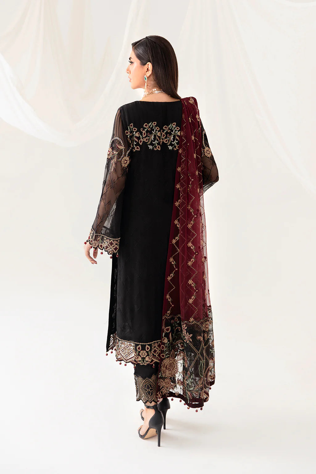 Black Rangoon by Ramsha Chiffon Ladies Suit