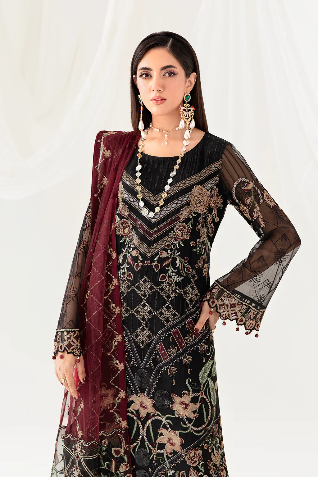 Black Rangoon by Ramsha Chiffon Ladies Suit