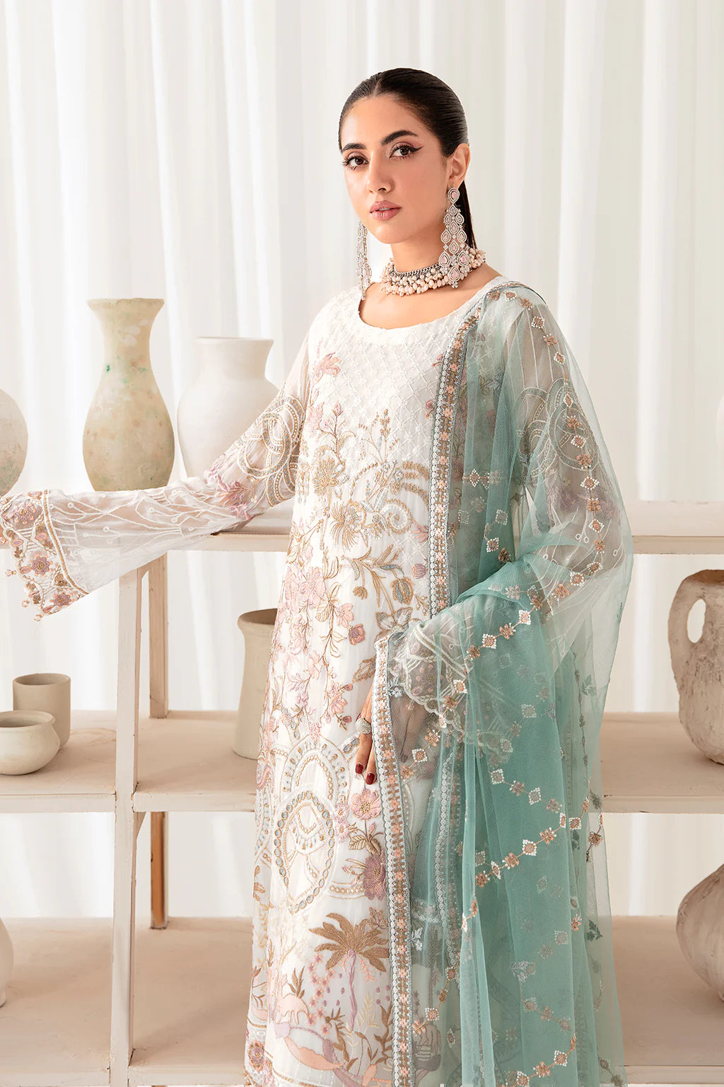 White Rangoon by Ramsha Chiffon Ladies Suit