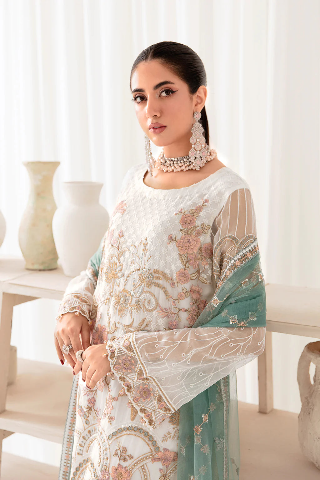 White Rangoon by Ramsha Chiffon Ladies Suit