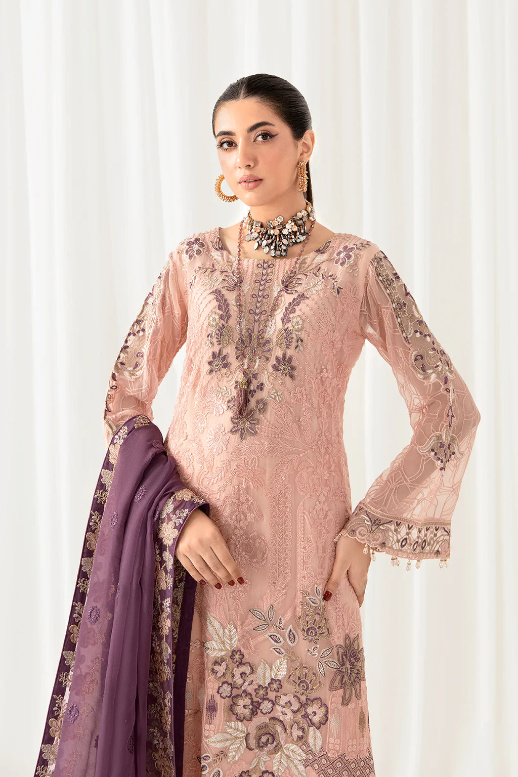 Pink Rangoon by Ramsha Chiffon Ladies Suit
