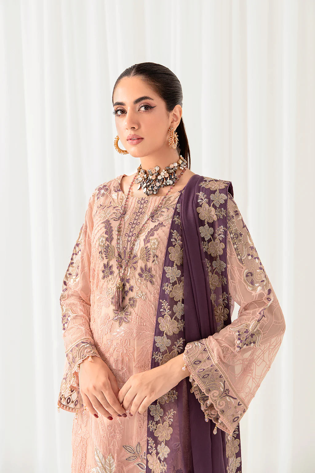 Pink Rangoon by Ramsha Chiffon Ladies Suit
