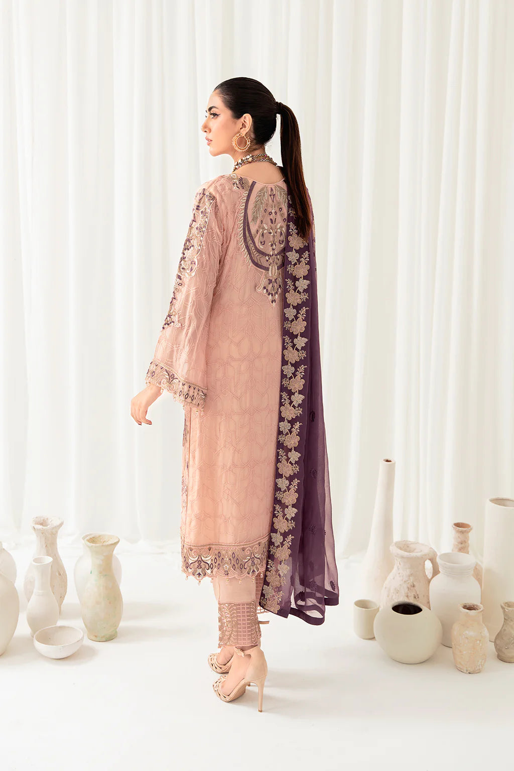 Pink Rangoon by Ramsha Chiffon Ladies Suit