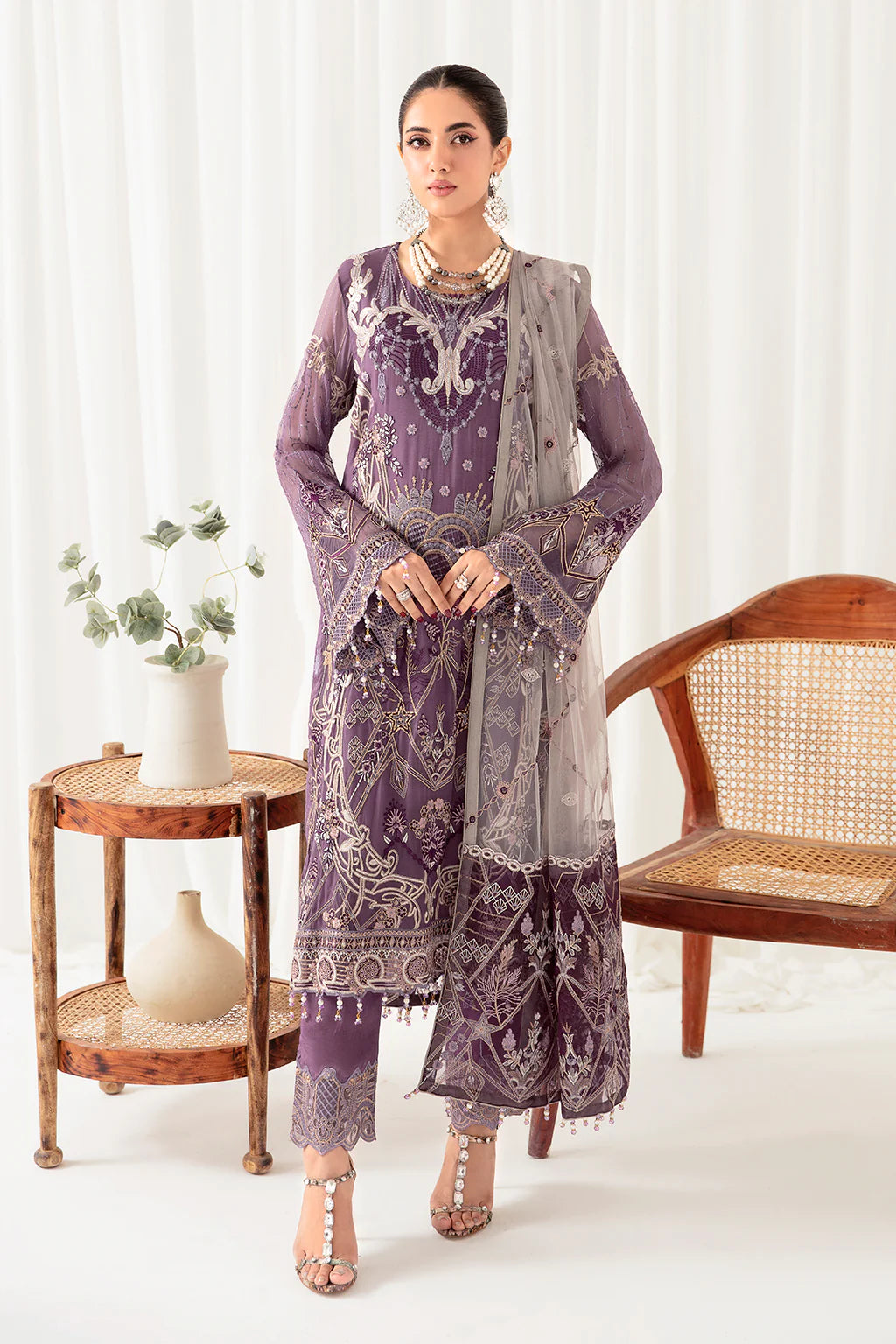 Purple Rangoon by Ramsha Chiffon Ladies Suit