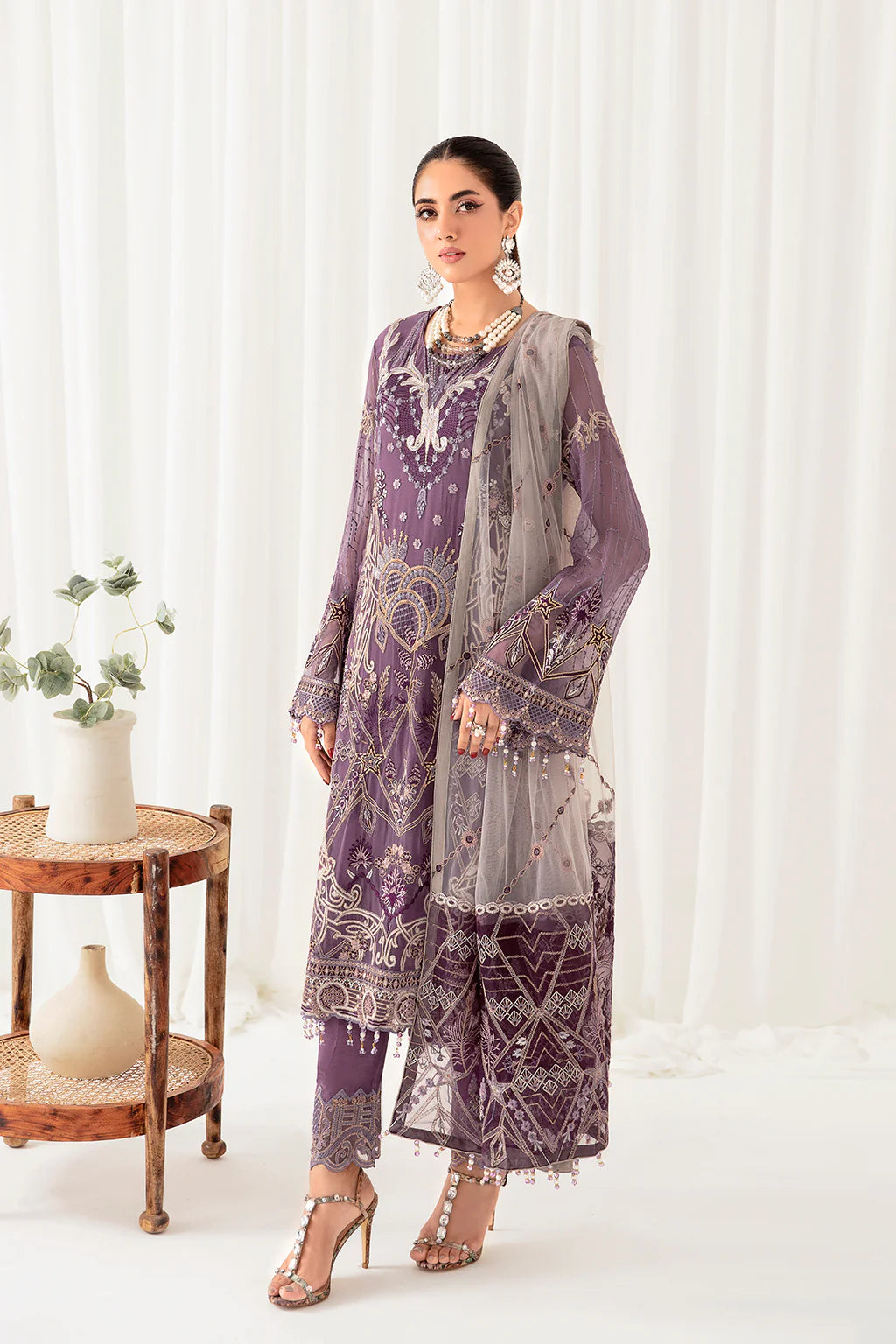 Purple Rangoon by Ramsha Chiffon Ladies Suit