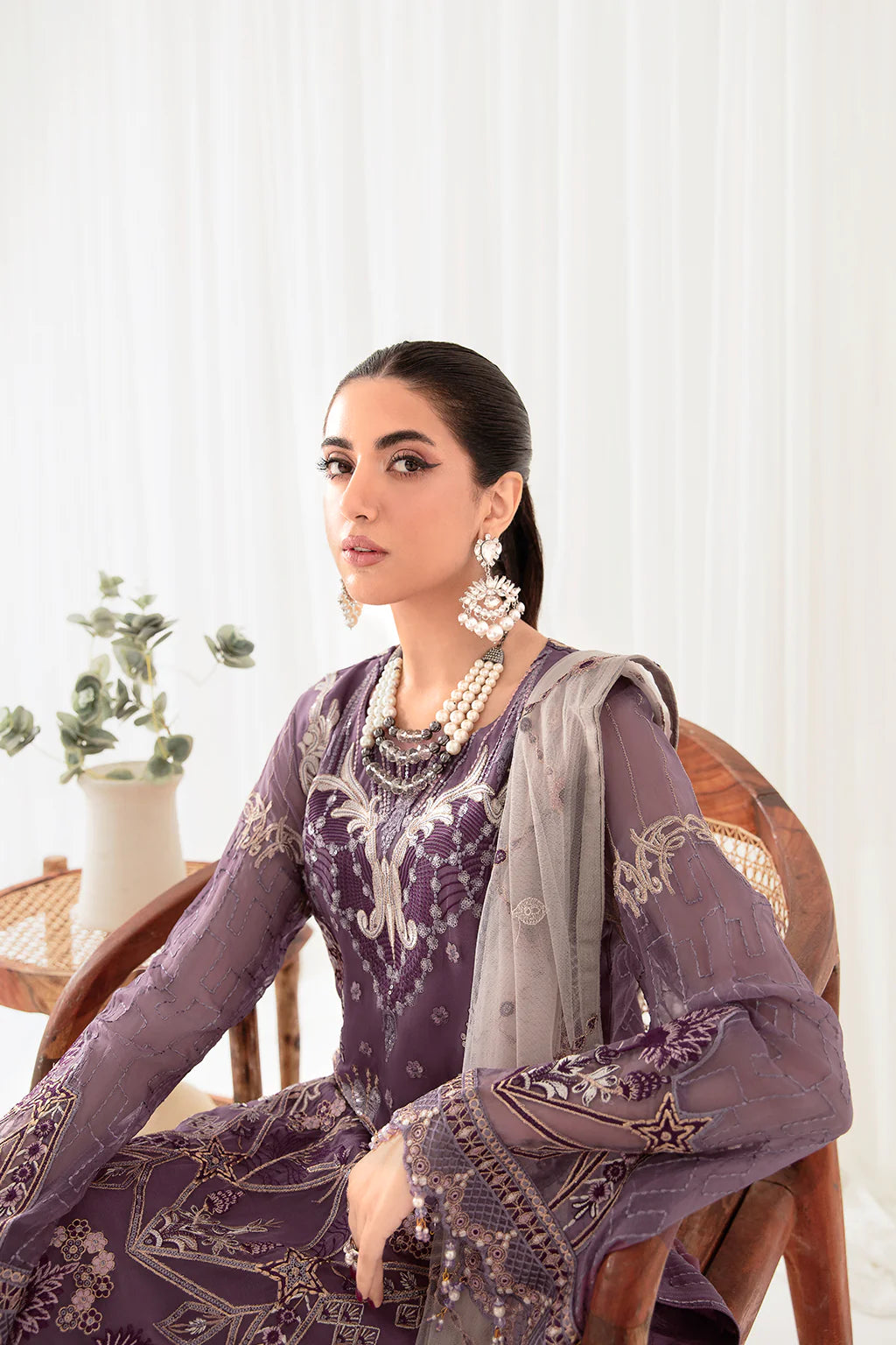 Purple Rangoon by Ramsha Chiffon Ladies Suit