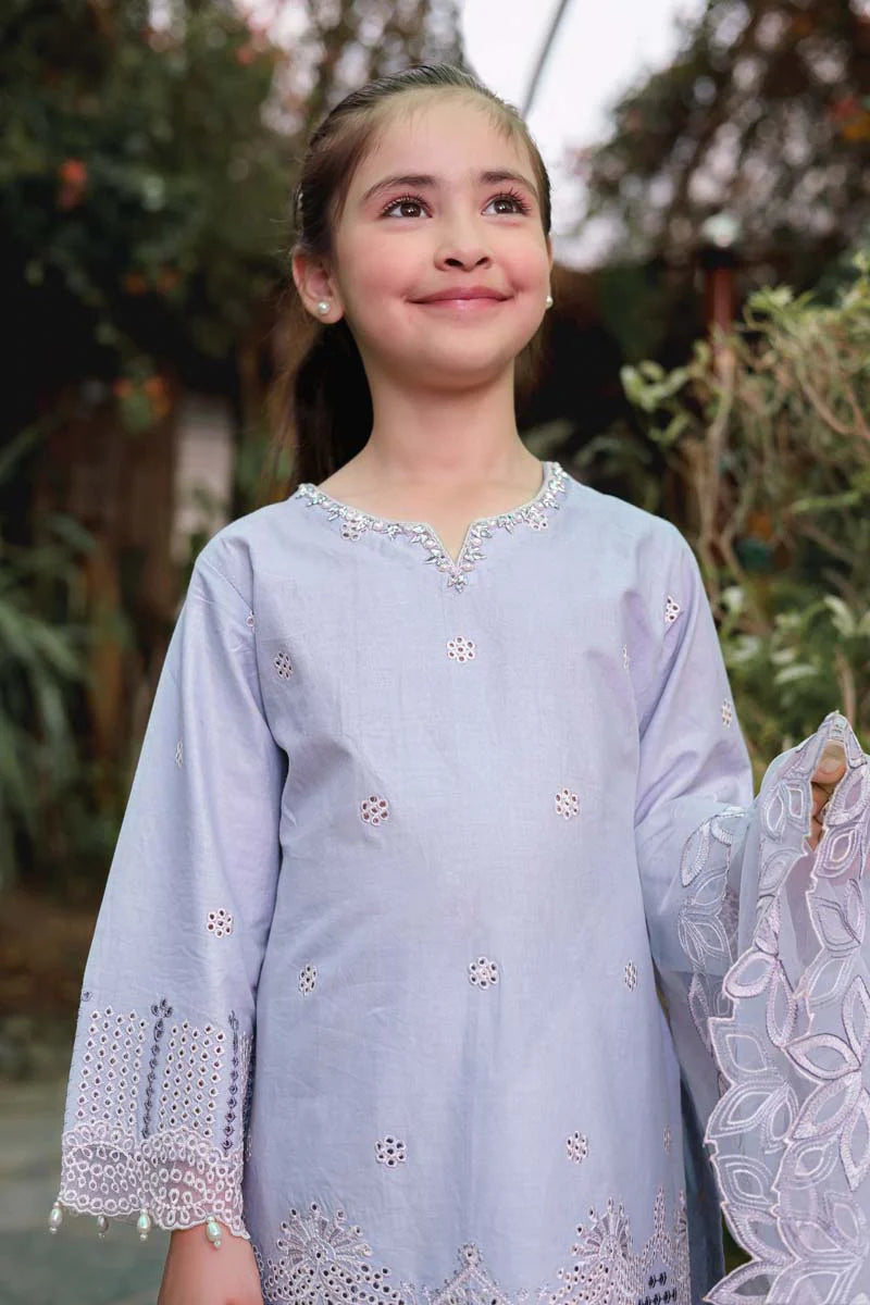 Light Lilac Luxury Lawn Girls Suit