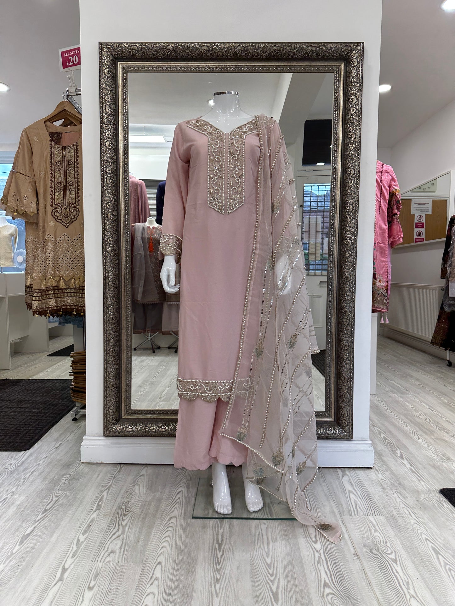 Pink Silk Ladies Suit