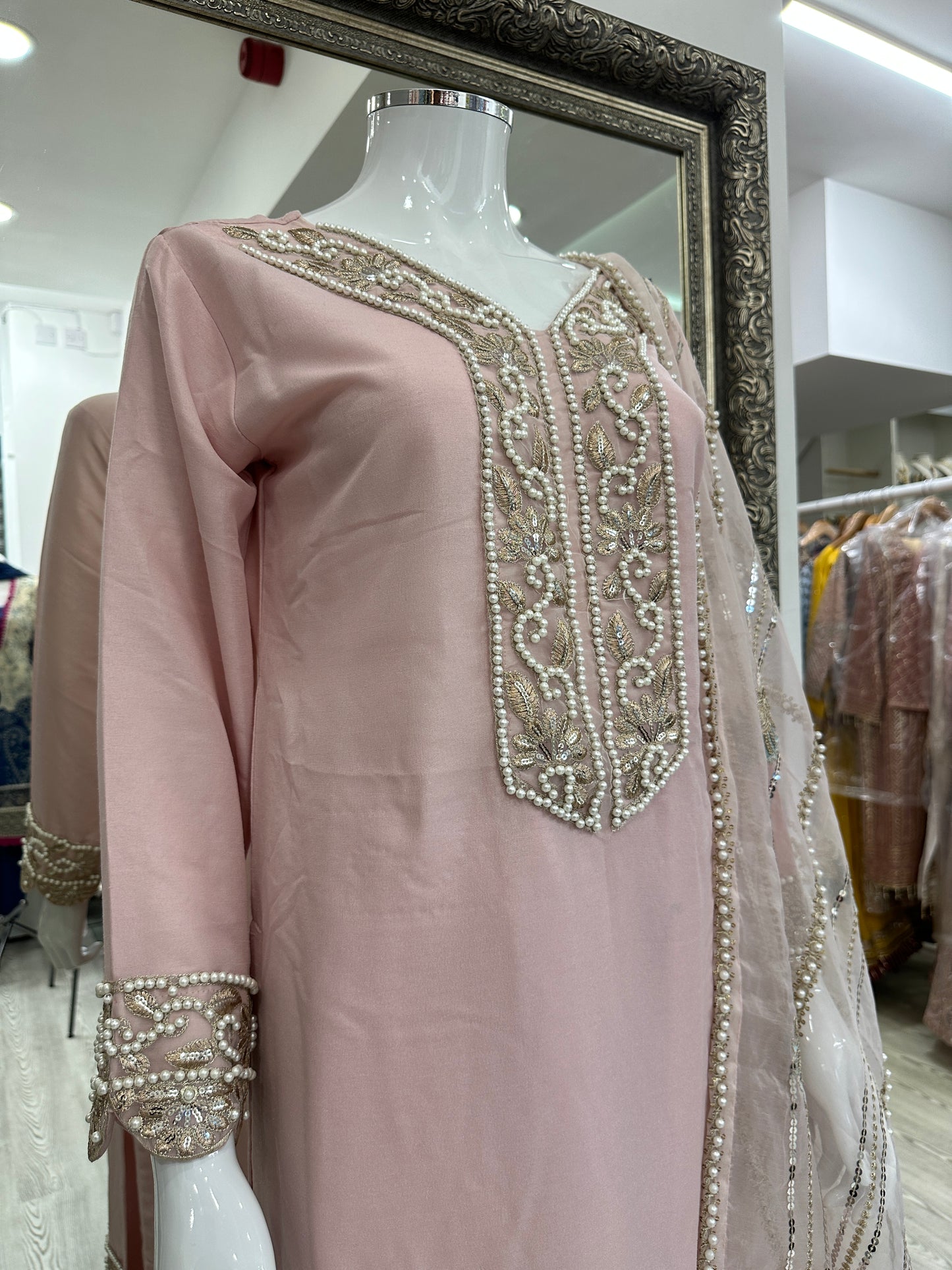 Pink Silk Ladies Suit