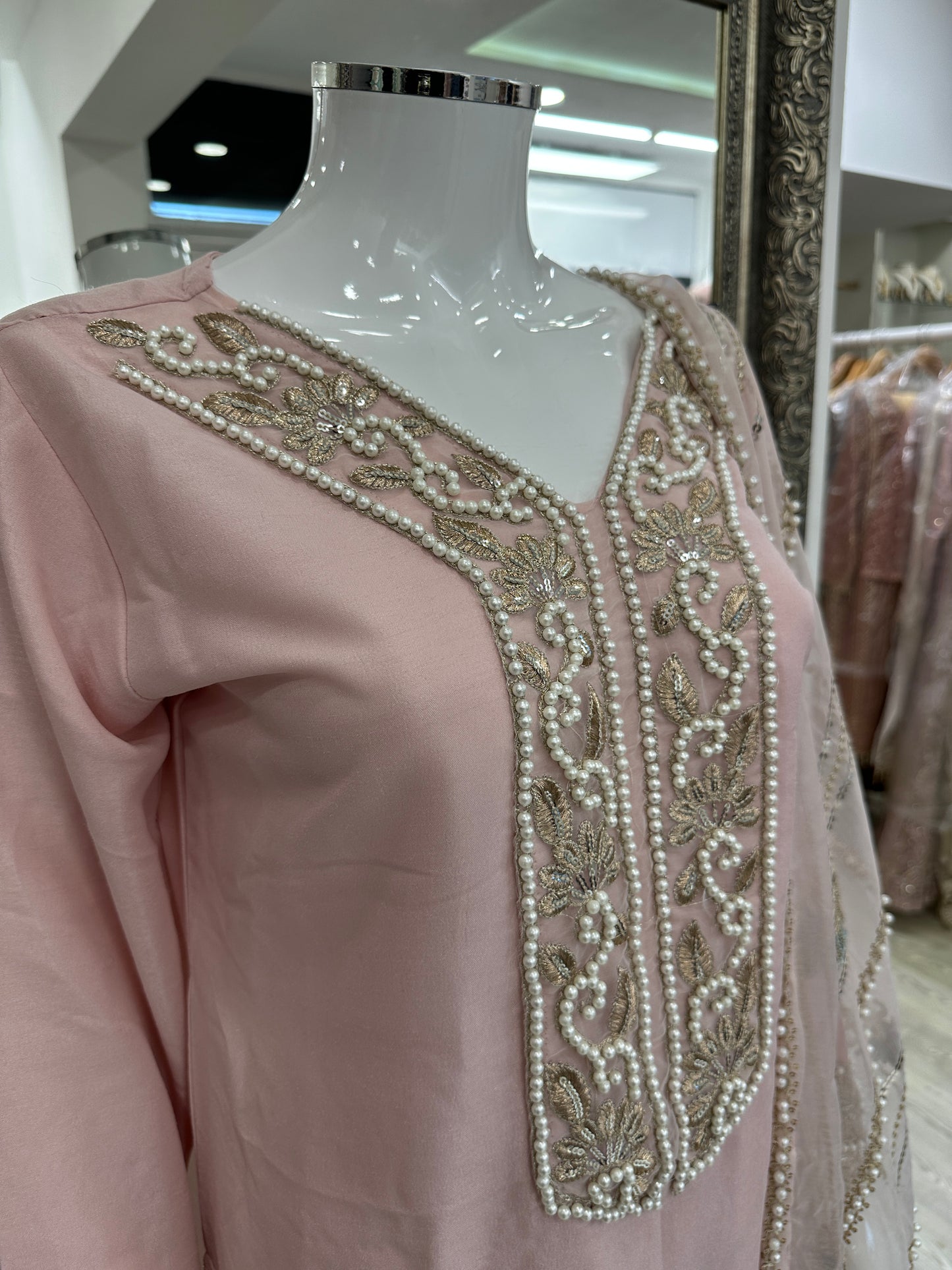 Pink Silk Ladies Suit