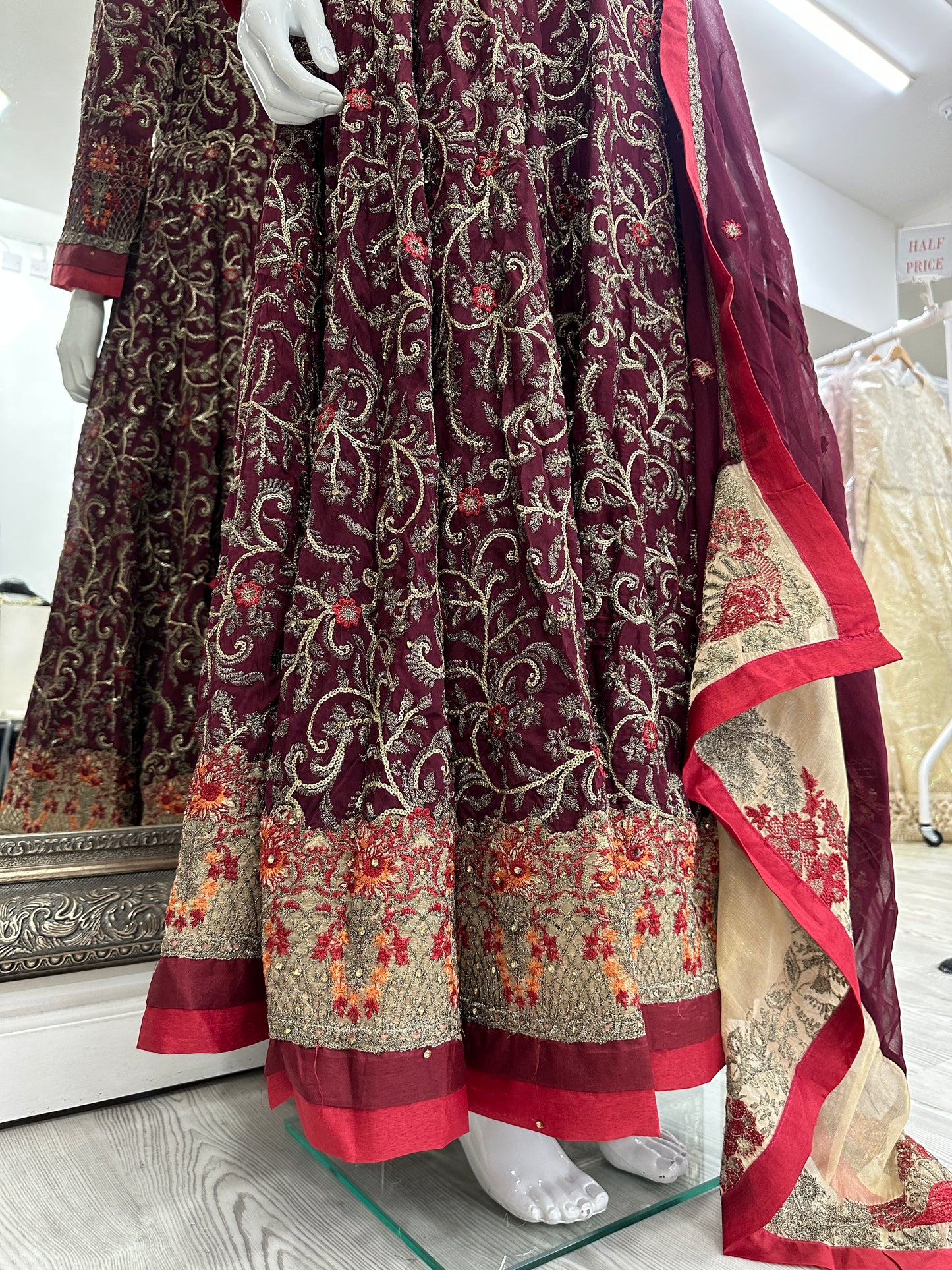 Maroon Luxury Chiffon Ladies Suit