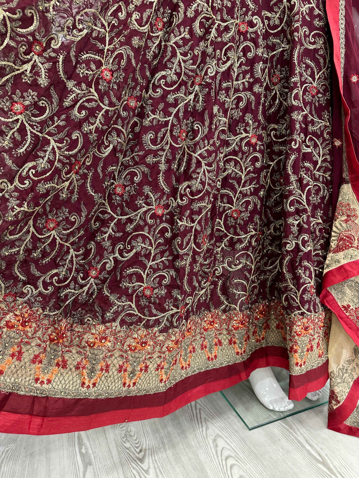 Maroon Luxury Chiffon Ladies Suit