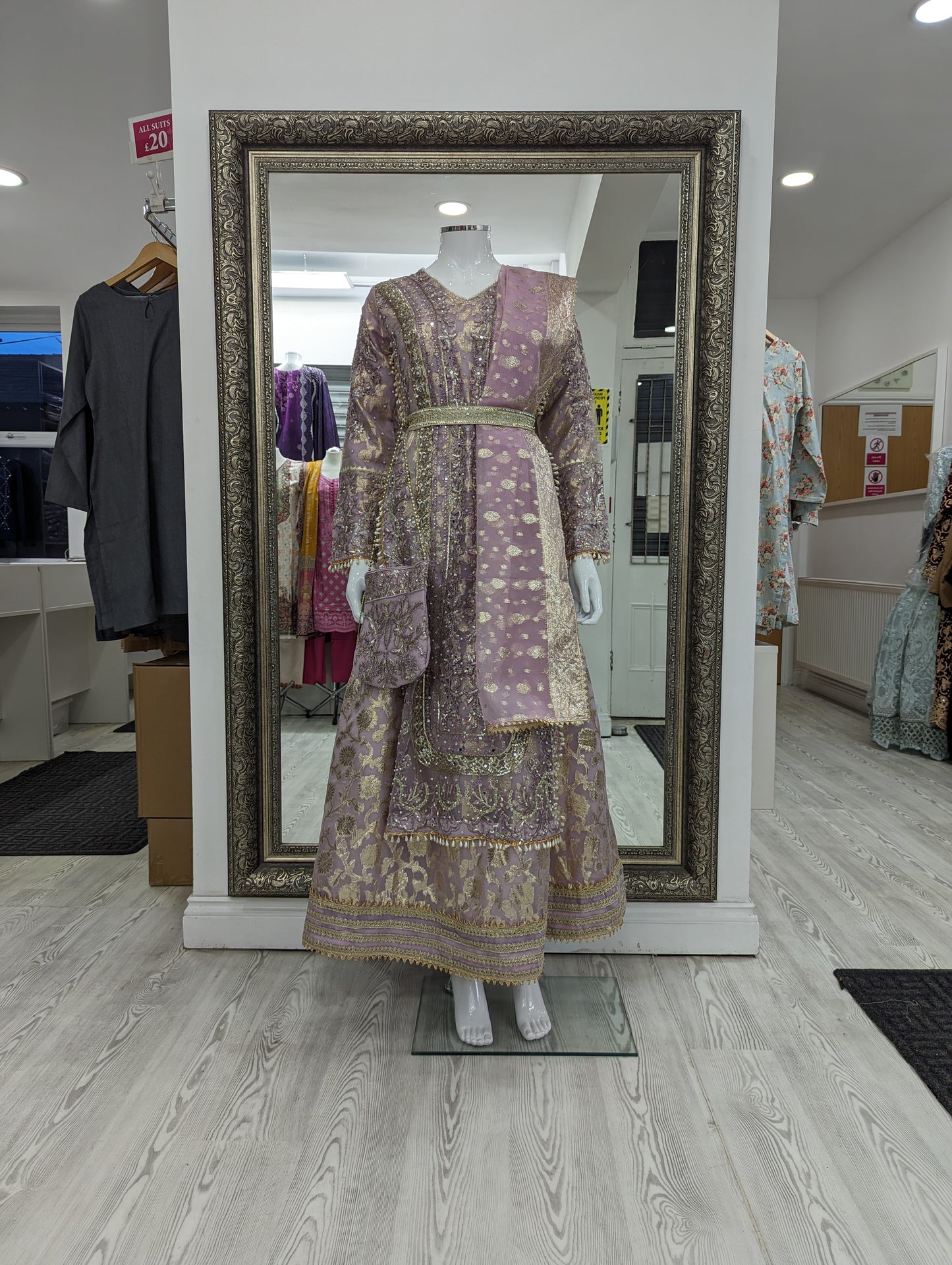 Lilac Luxury Net Ladies Suit