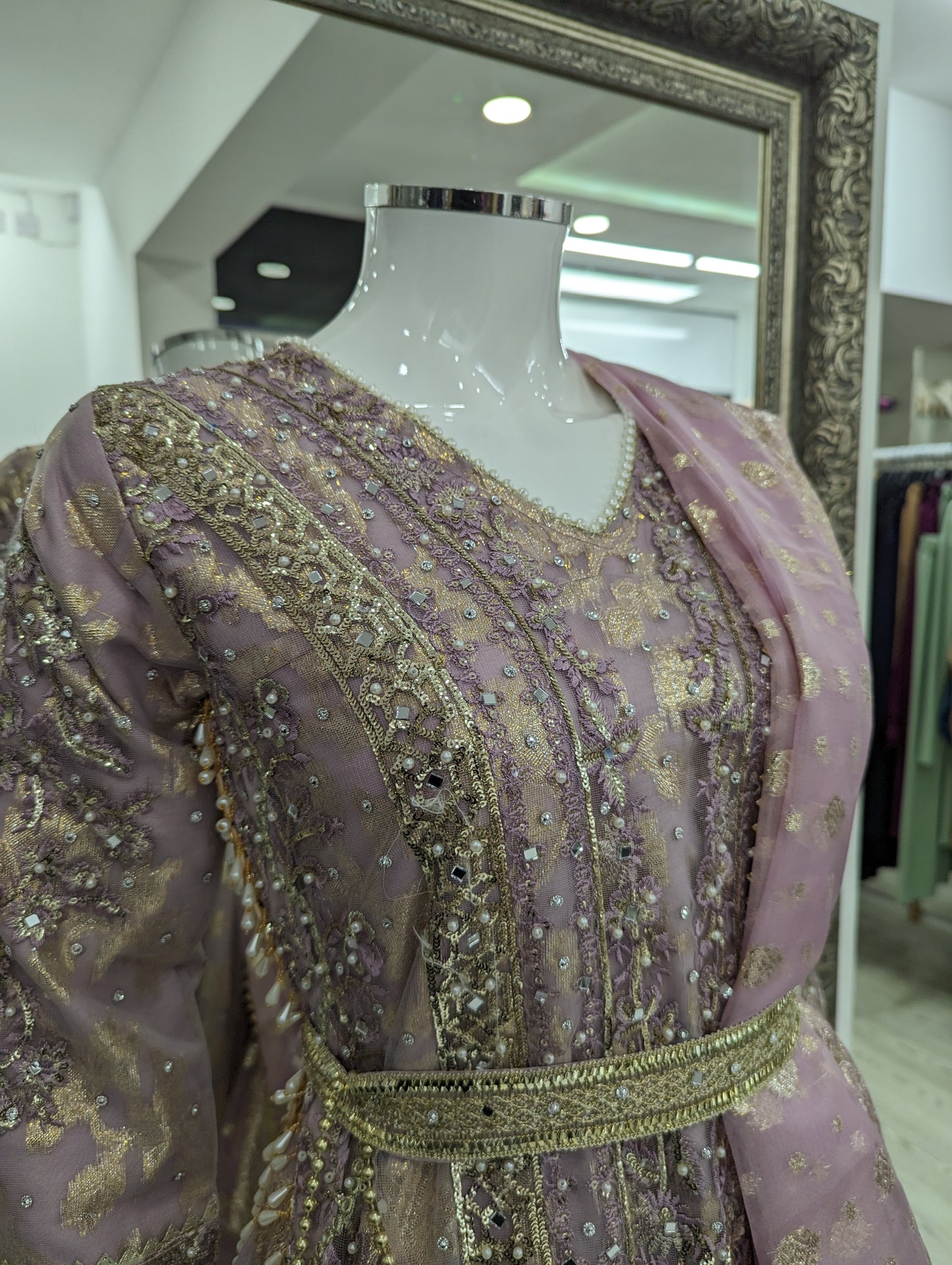 Lilac Luxury Net Ladies Suit