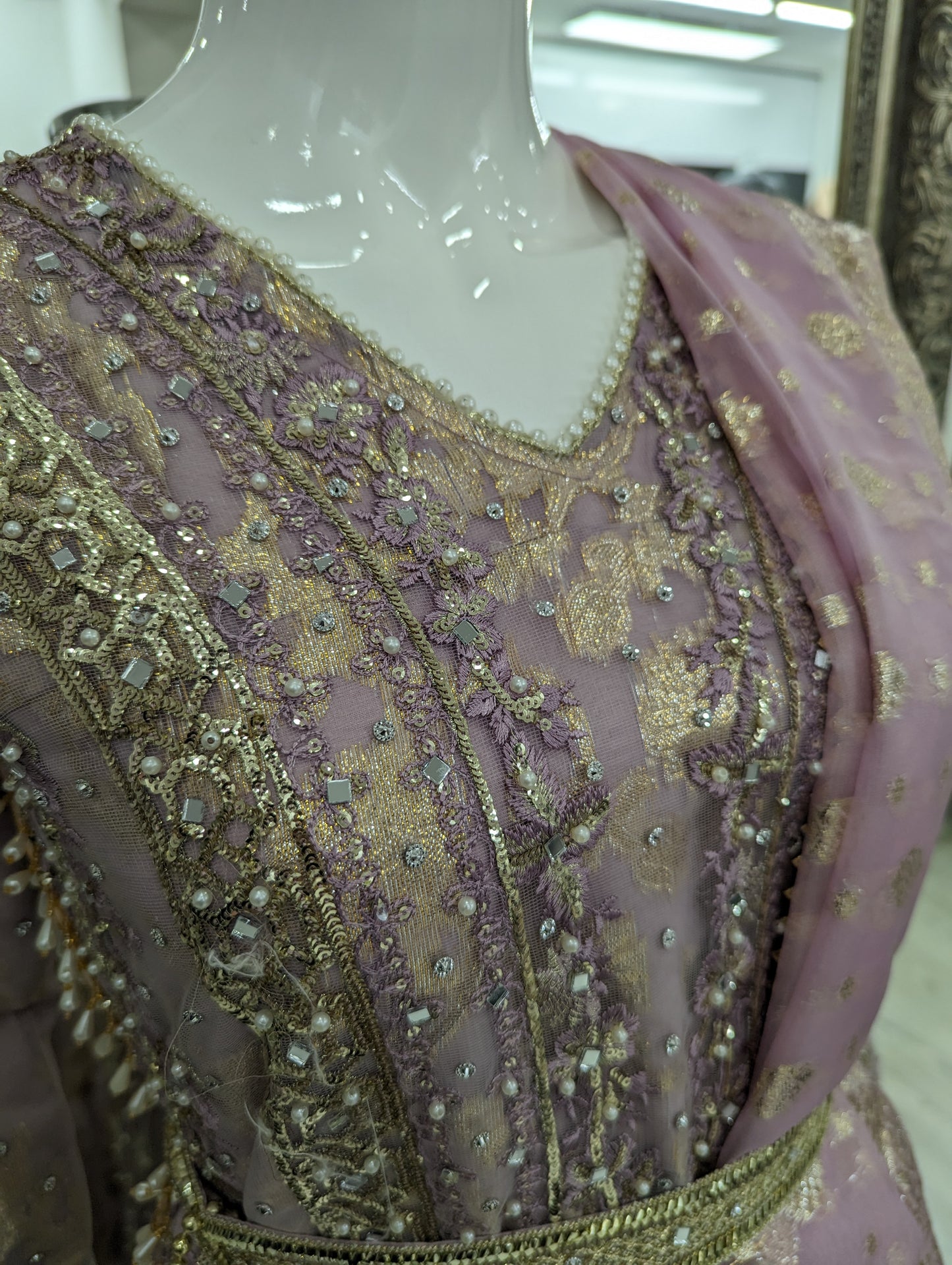Lilac Luxury Net Ladies Suit