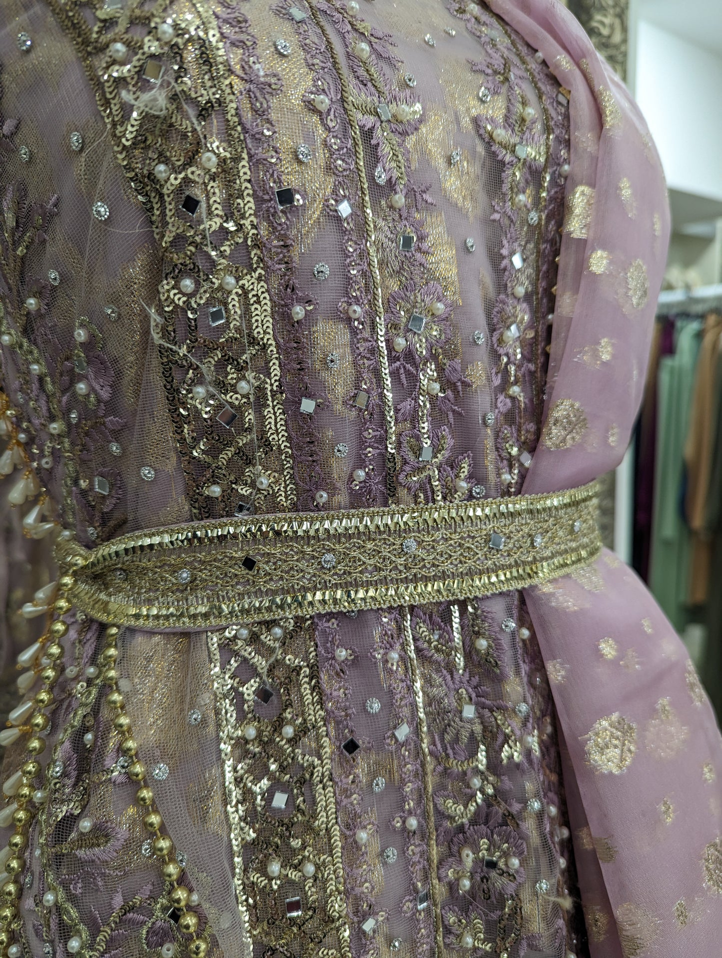 Lilac Luxury Net Ladies Suit
