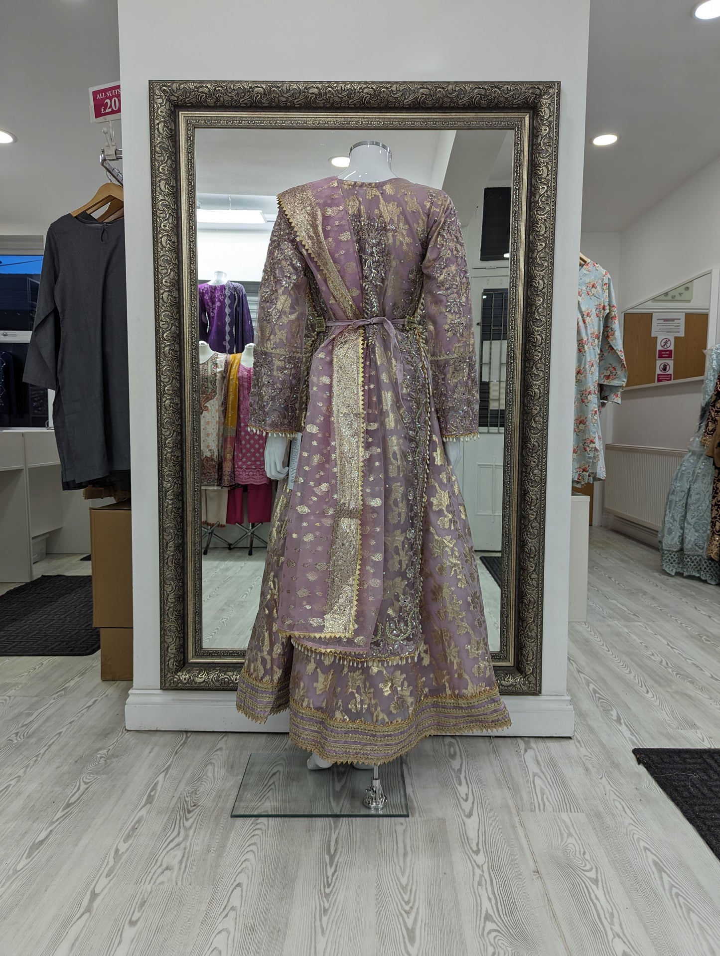 Lilac Luxury Net Ladies Suit
