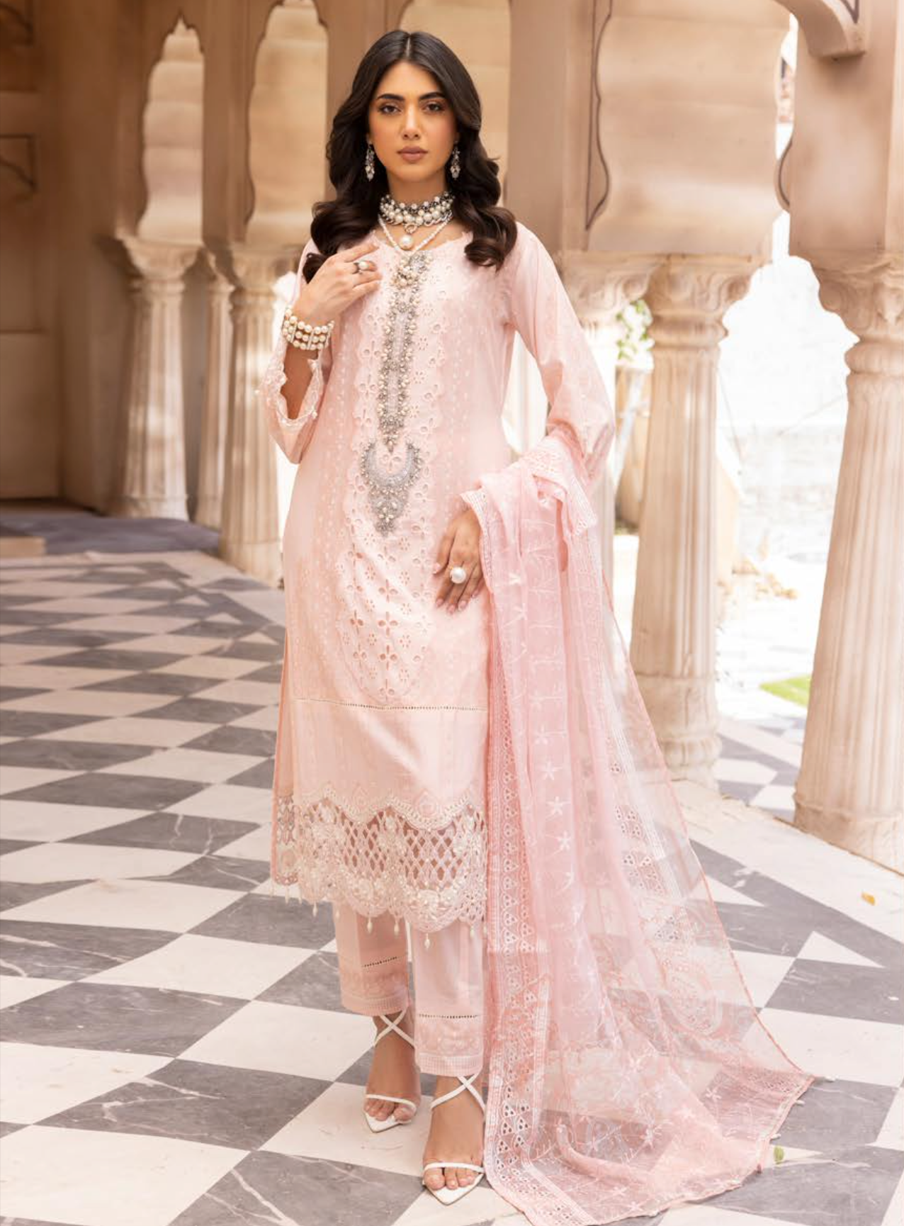 Pink Chikankari Ladies Suit
