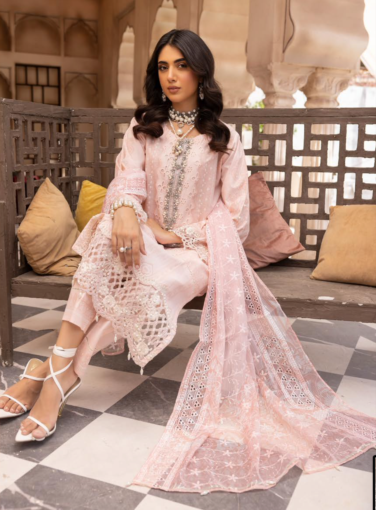 Pink Chikankari Ladies Suit