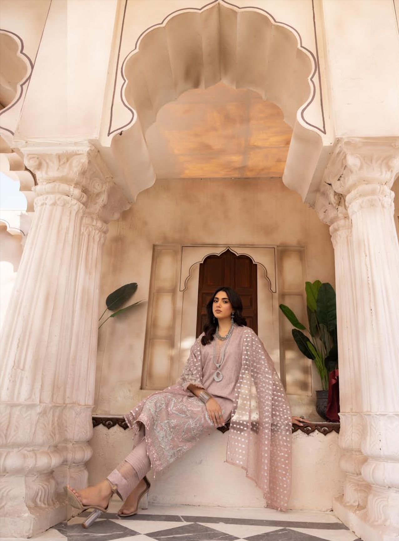 Dusty Pink Chikankari Ladies Suit