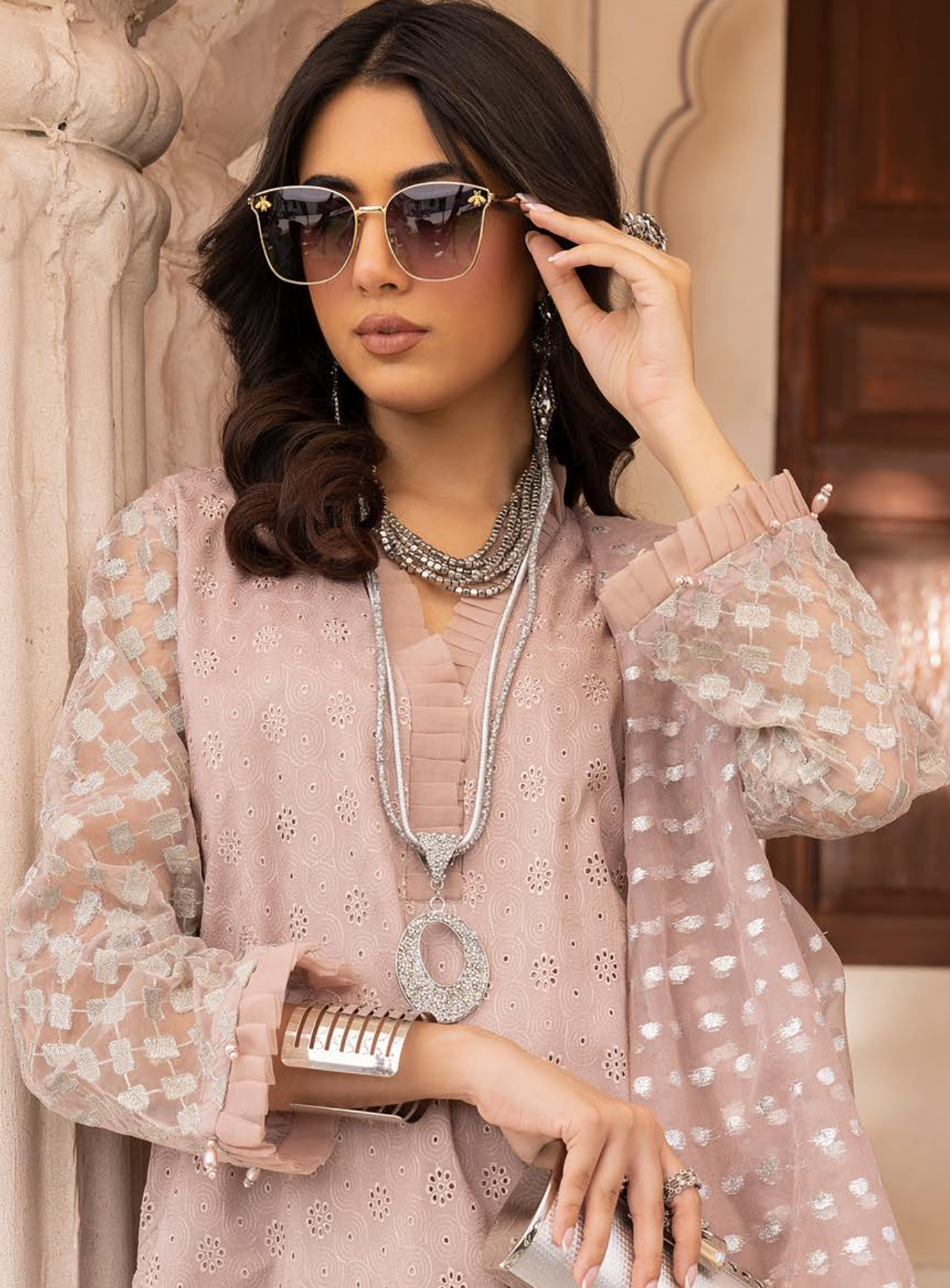 Dusty Pink Chikankari Ladies Suit