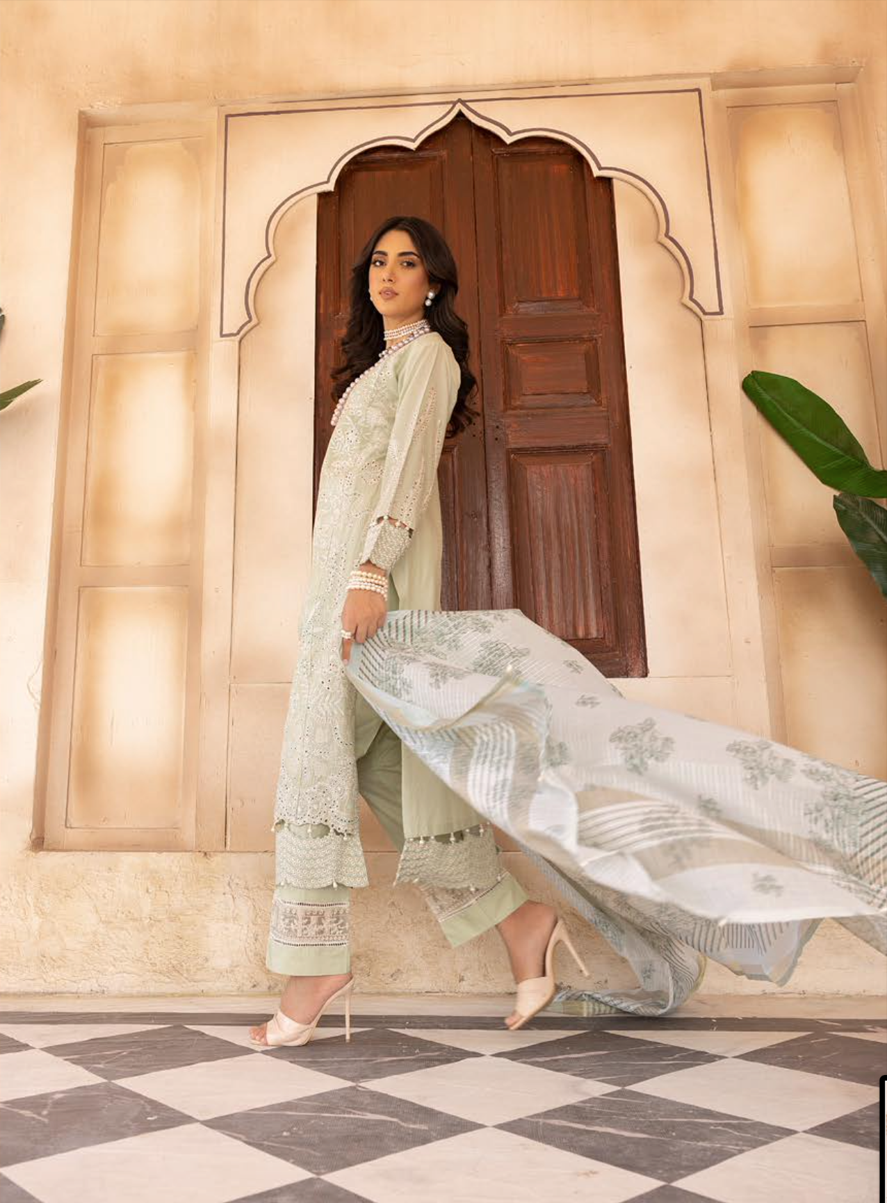 Green Chikankari Ladies Suit