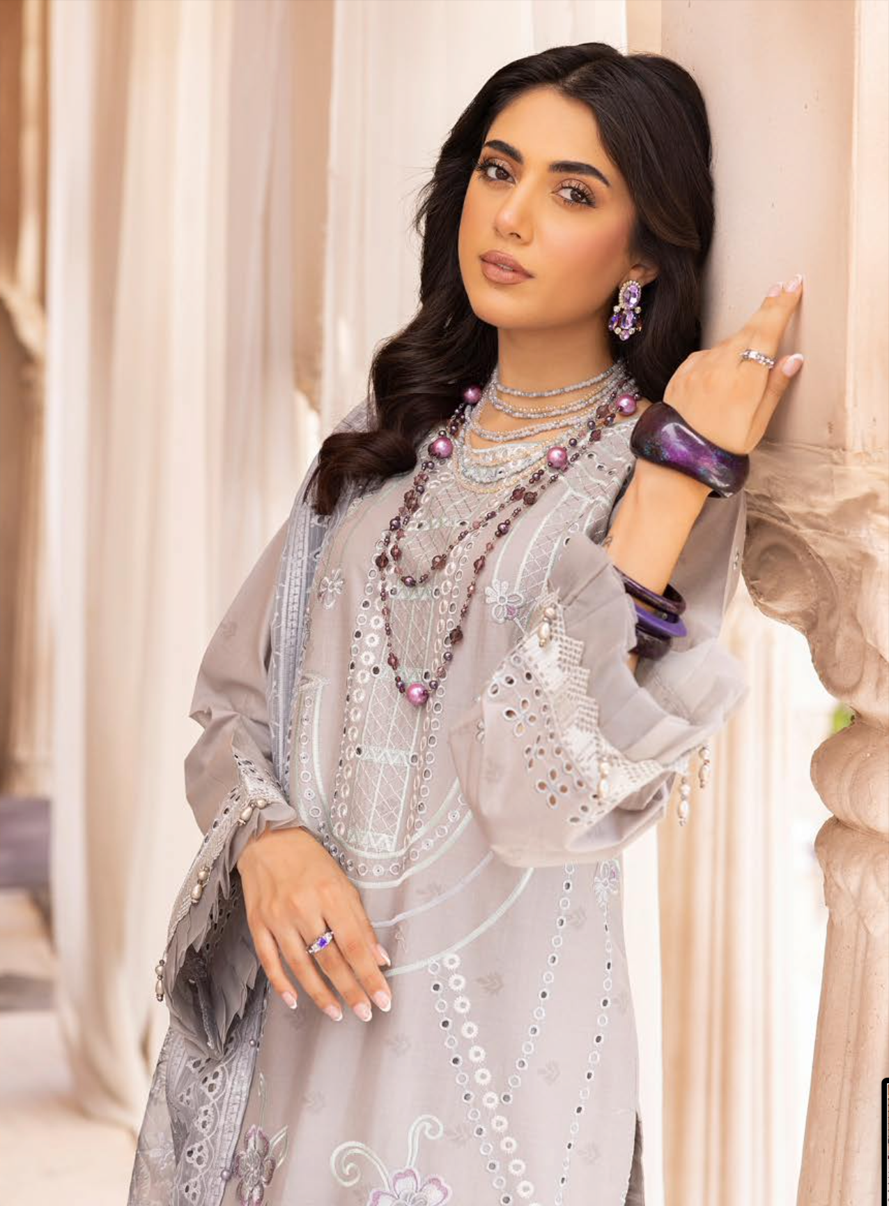 Grey Chikankari Ladies Suit