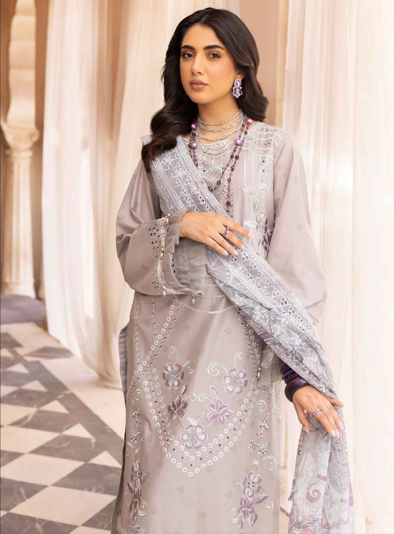 Grey Chikankari Ladies Suit