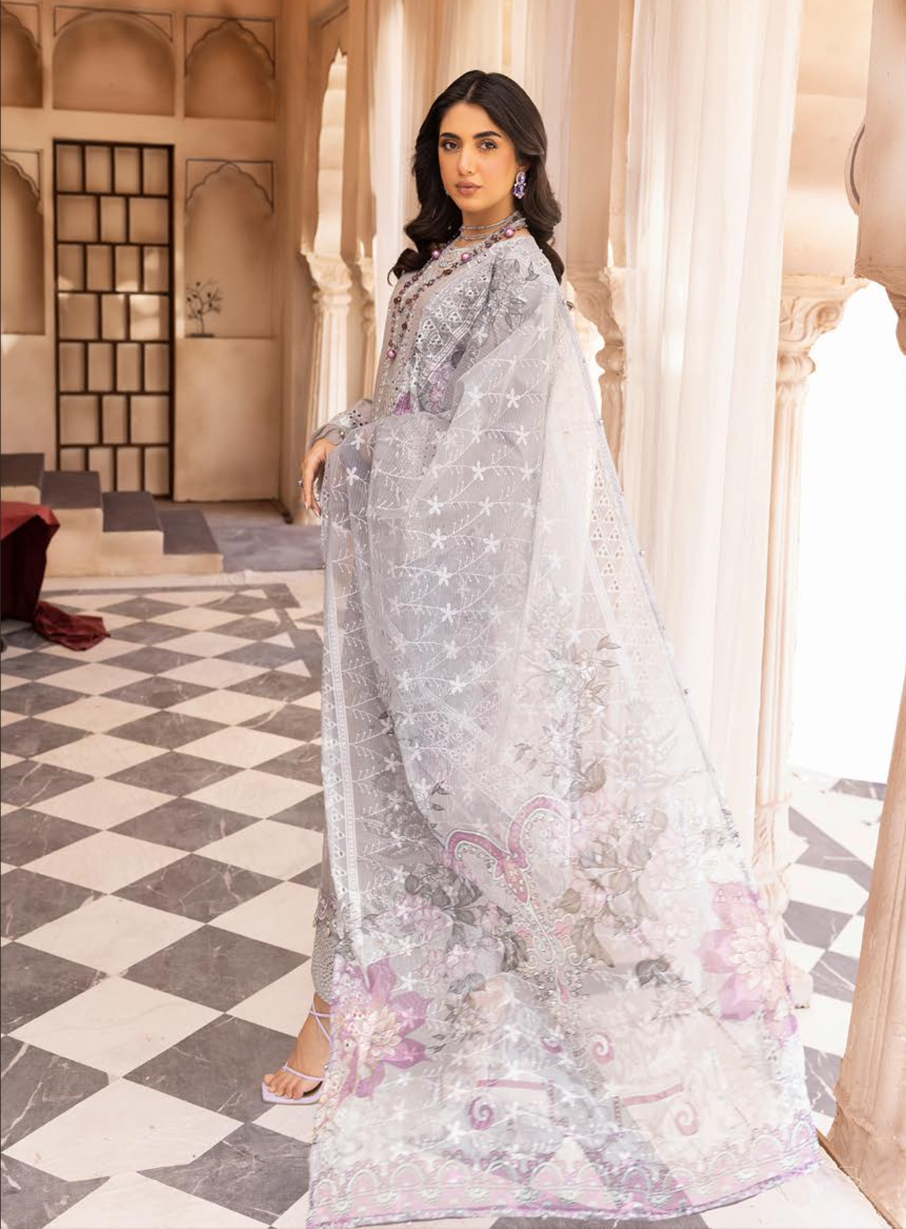 Grey Chikankari Ladies Suit