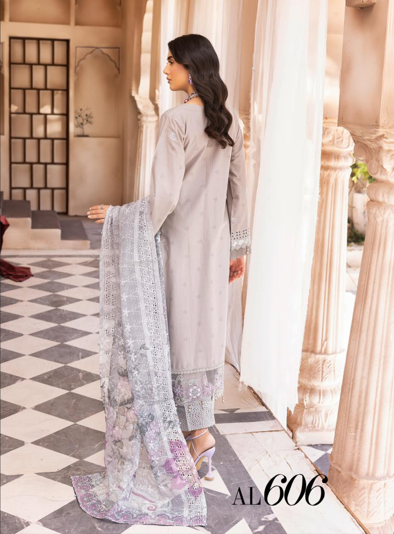 Grey Chikankari Ladies Suit