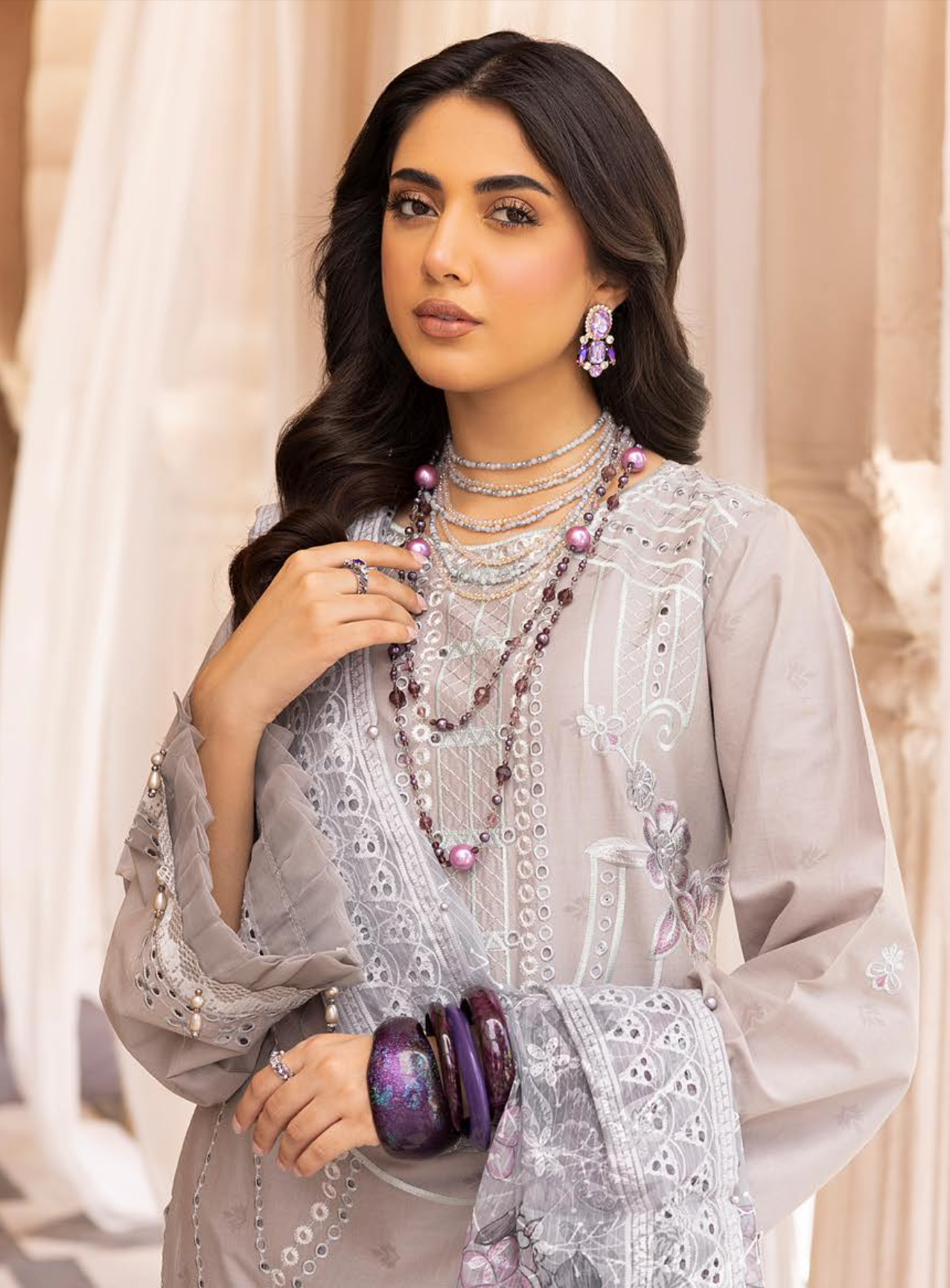 Grey Chikankari Ladies Suit
