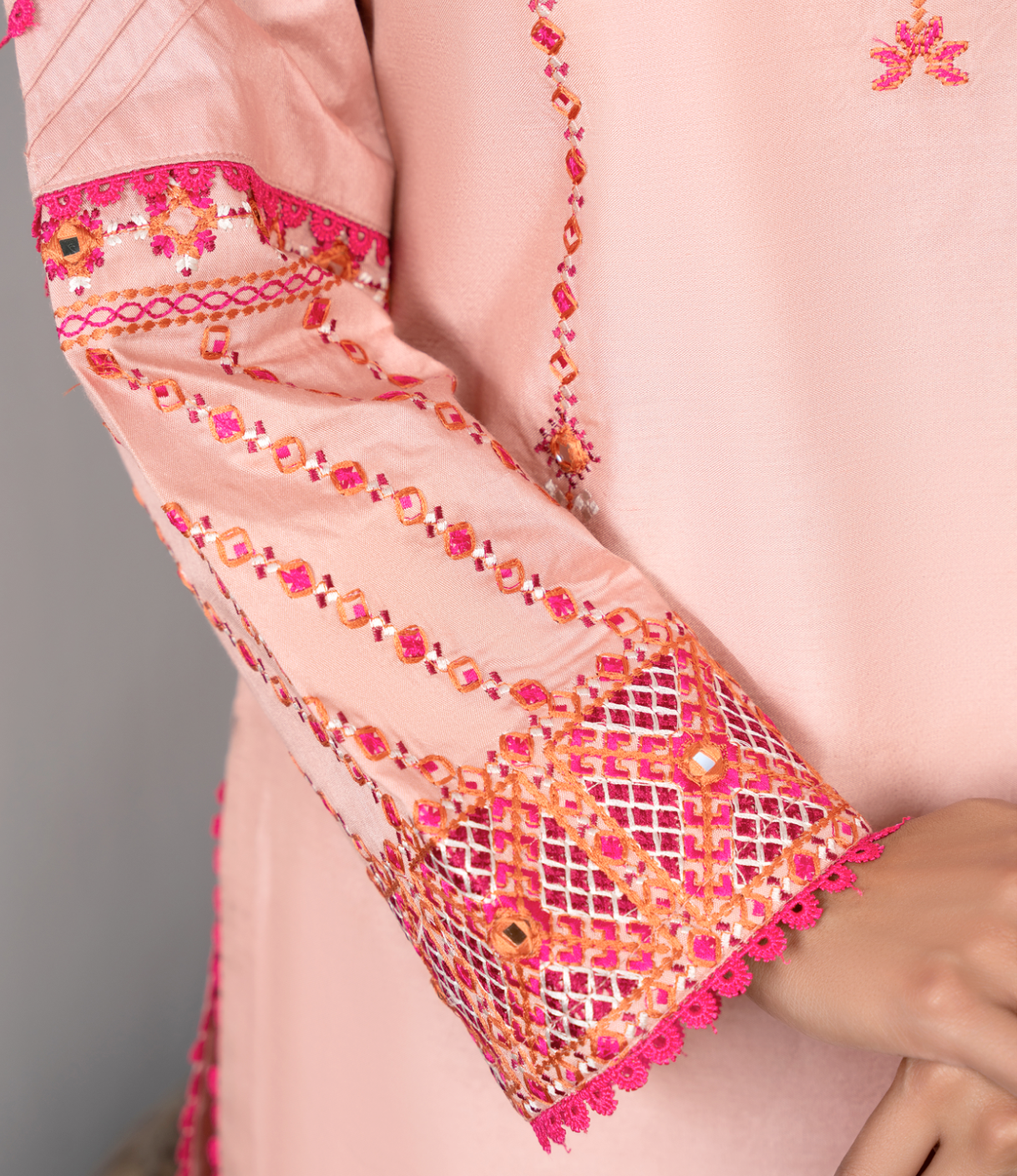 Pink Daisy Viscose Ladies Suit