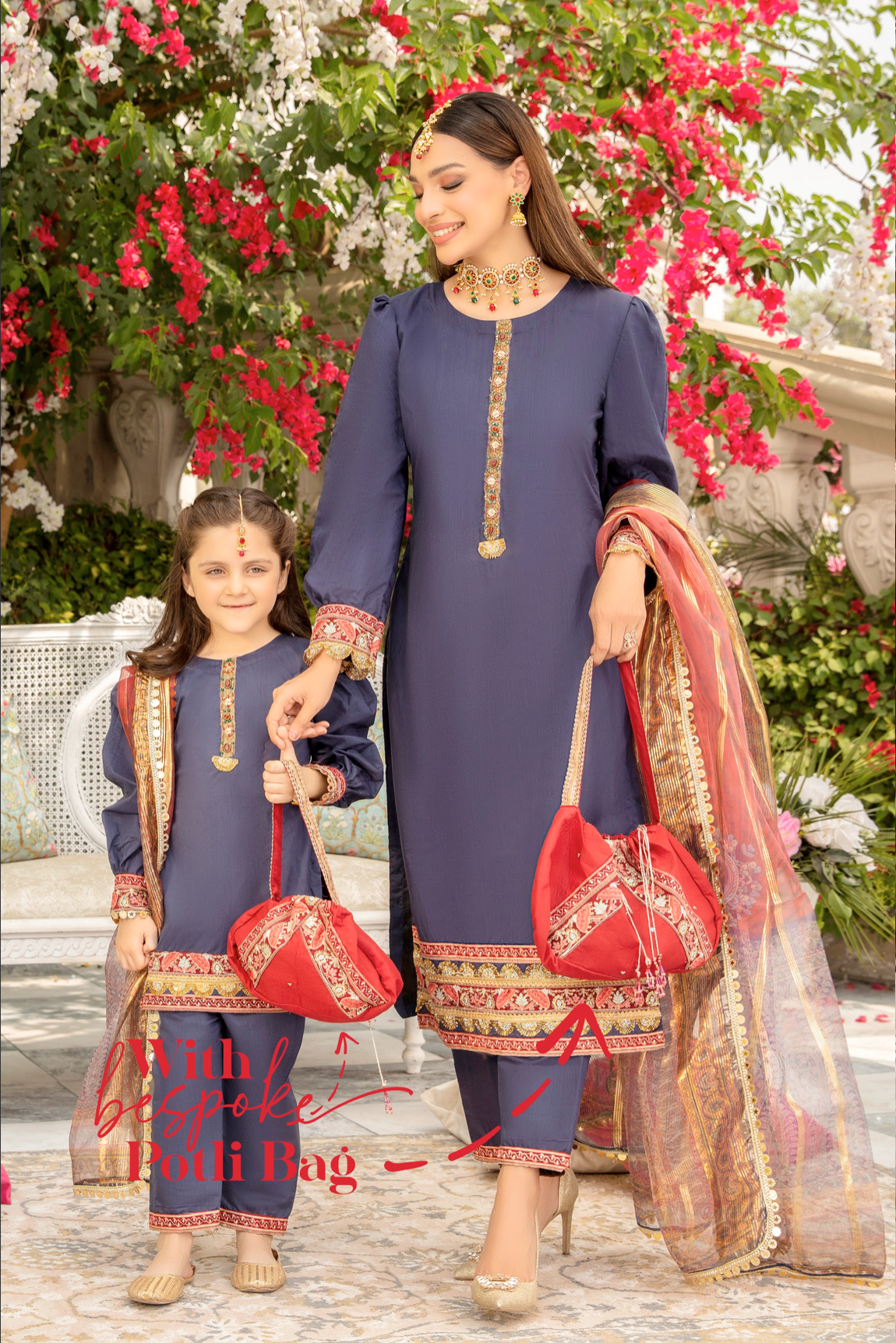 Navy Blue IVANA Luxury Girls Suit