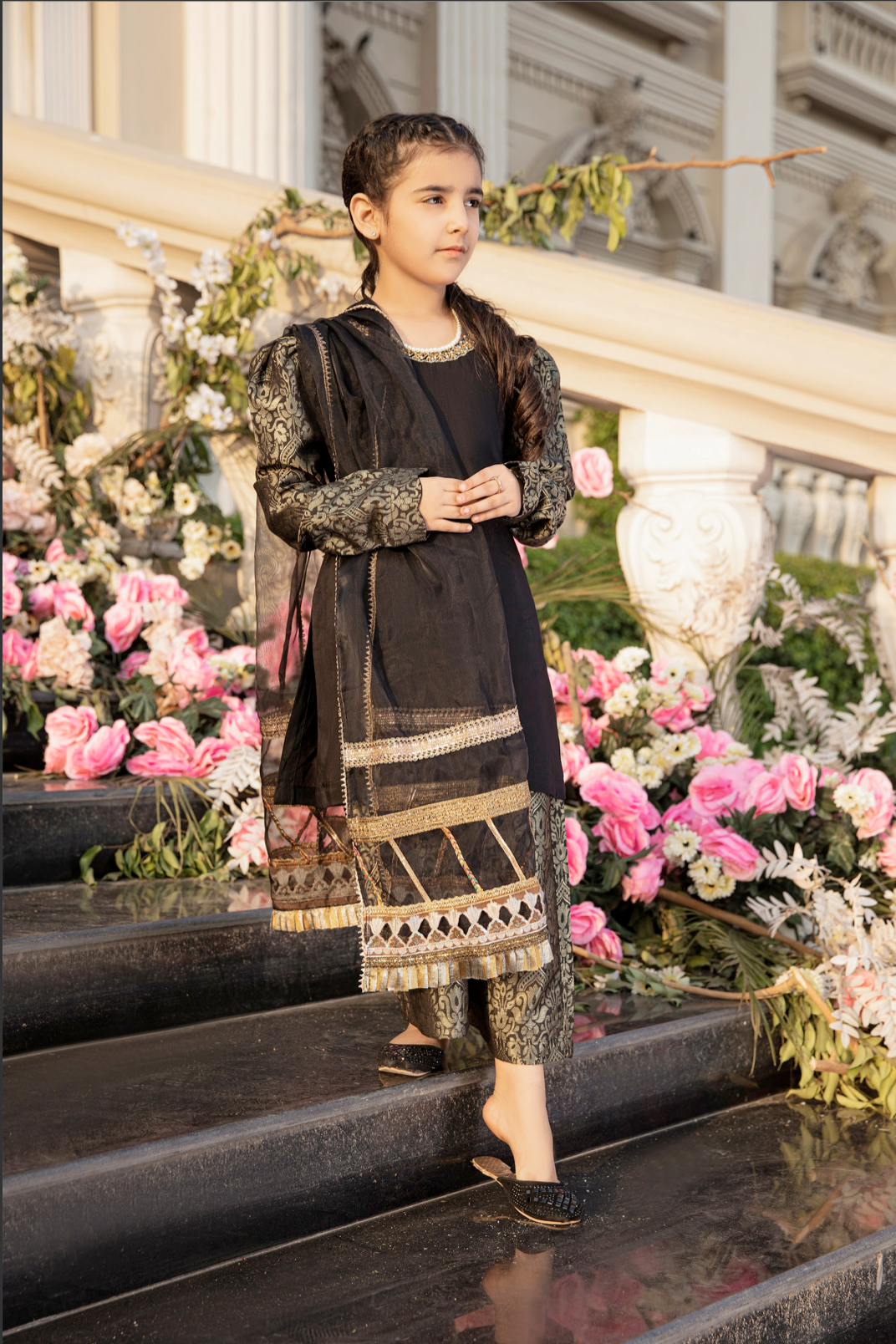 Black IVANA Luxury Girls Suit