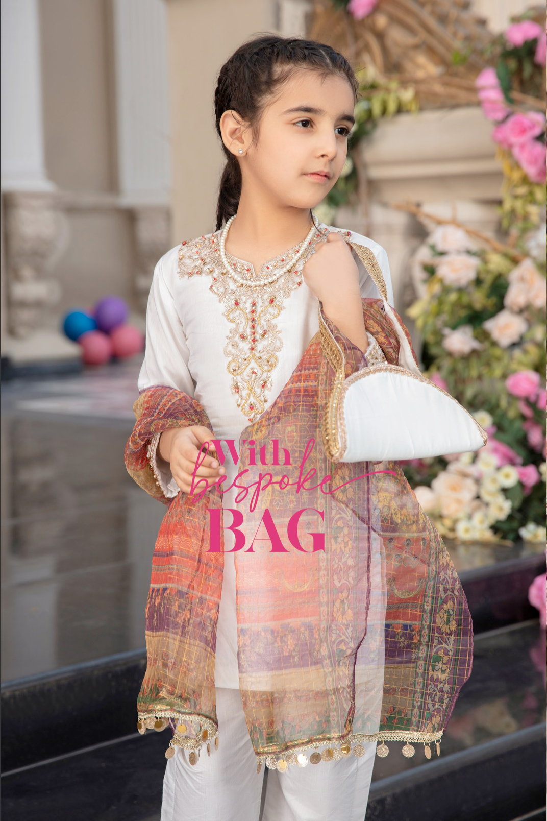 White IVANA Luxury Girls Suit
