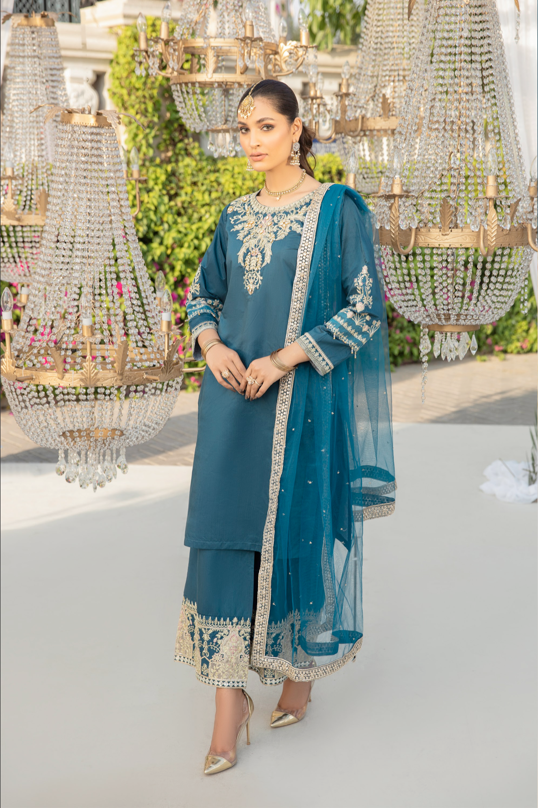 Dark Teal Blue IVANA Luxury Ladies Suit