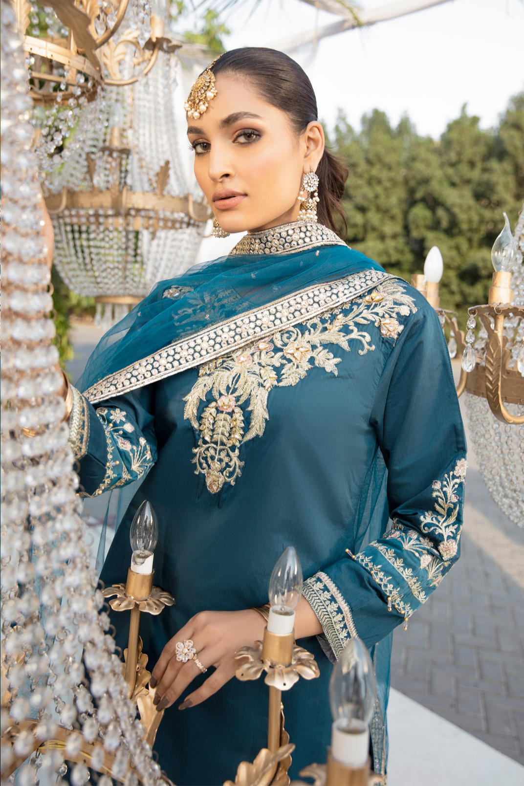 Dark Teal Blue IVANA Luxury Ladies Suit