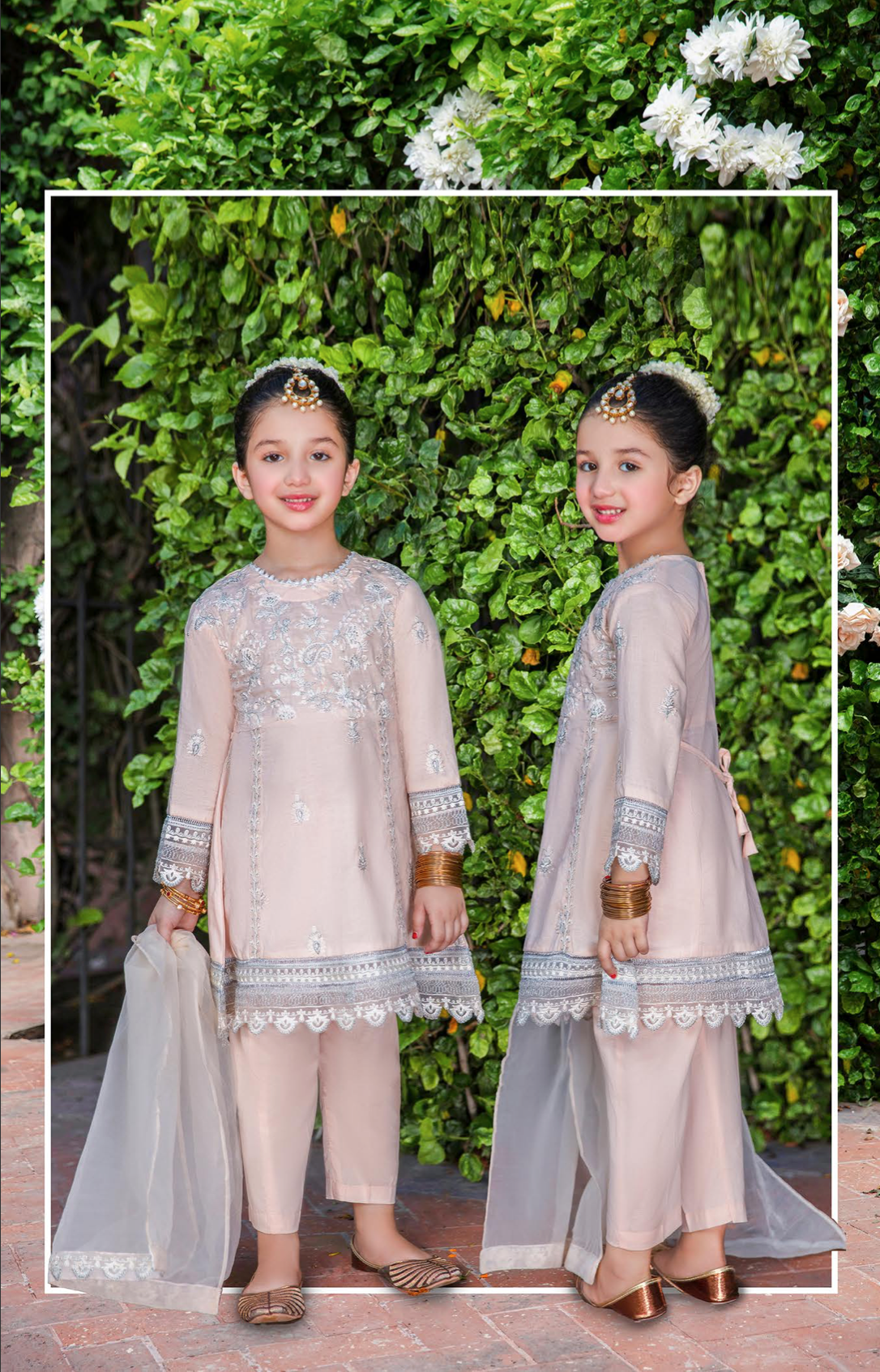 Light Peach Pink Fiesta Luxury Lawn Ladies Suit