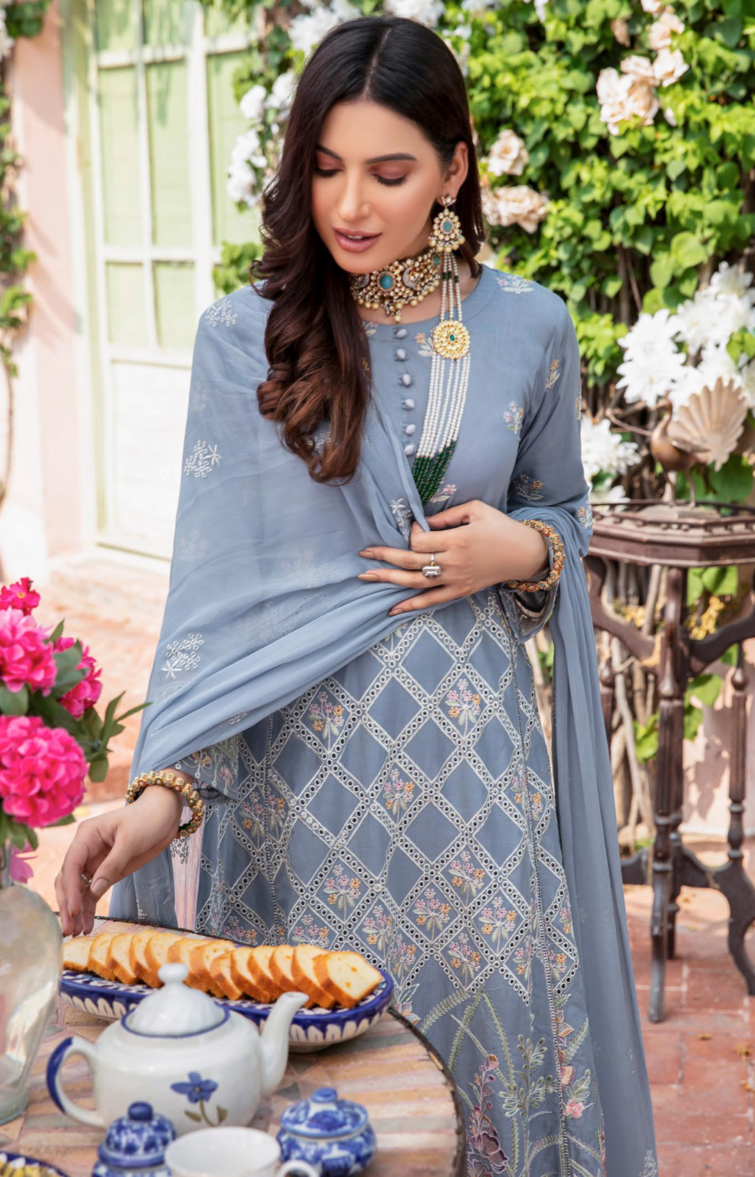 Blue Fiesta Luxury Lawn Ladies Suit