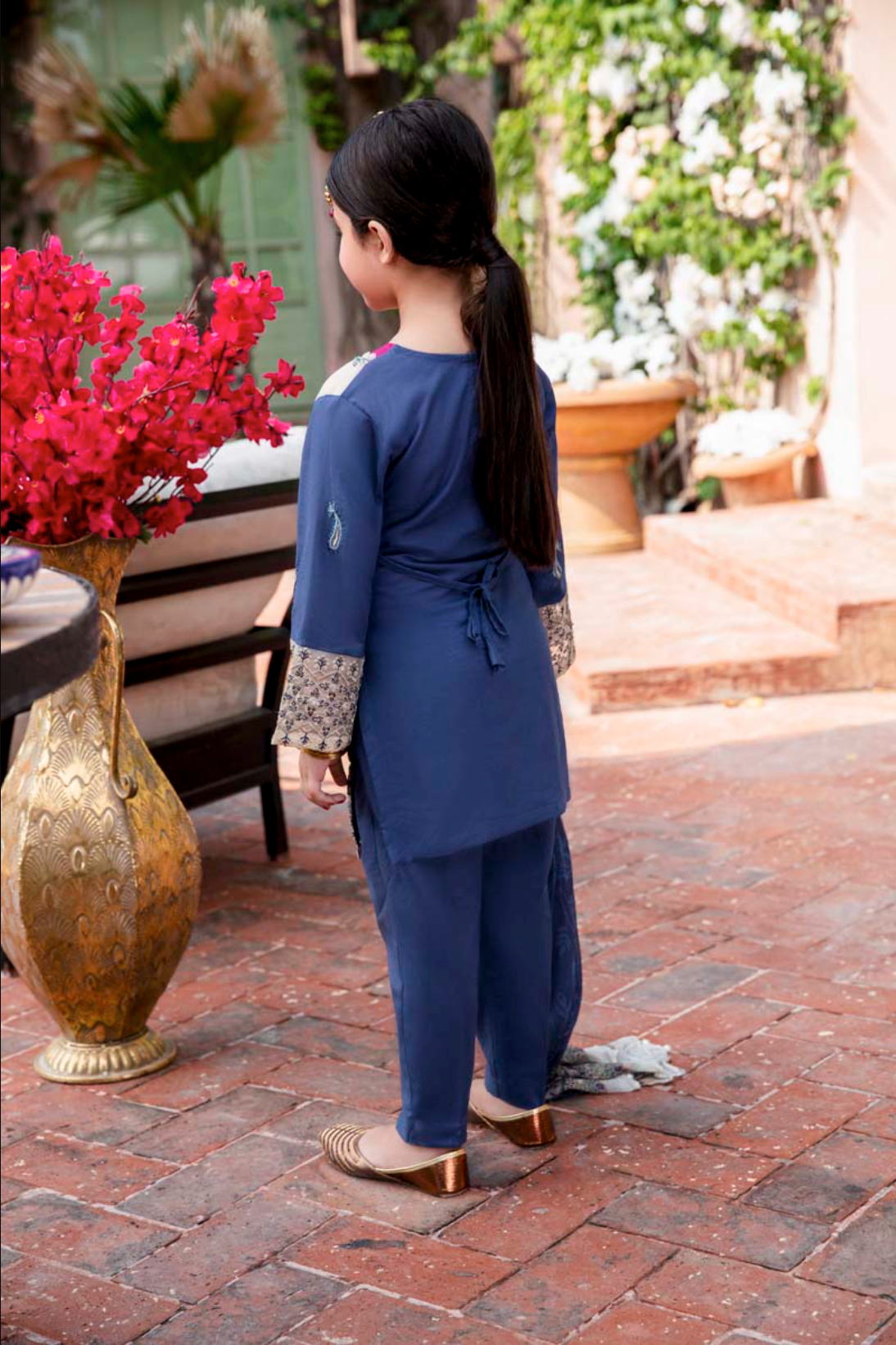 Navy Blue Fiesta Luxury Lawn Girls Suit