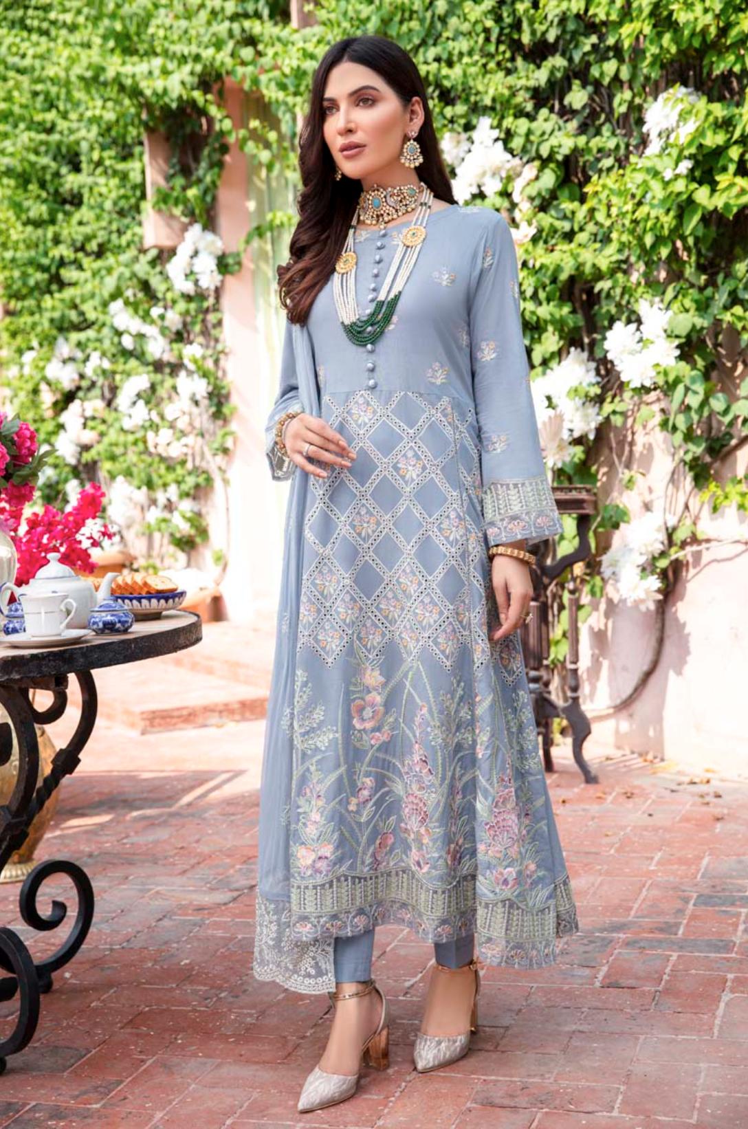 Blue Fiesta Luxury Lawn Ladies Suit