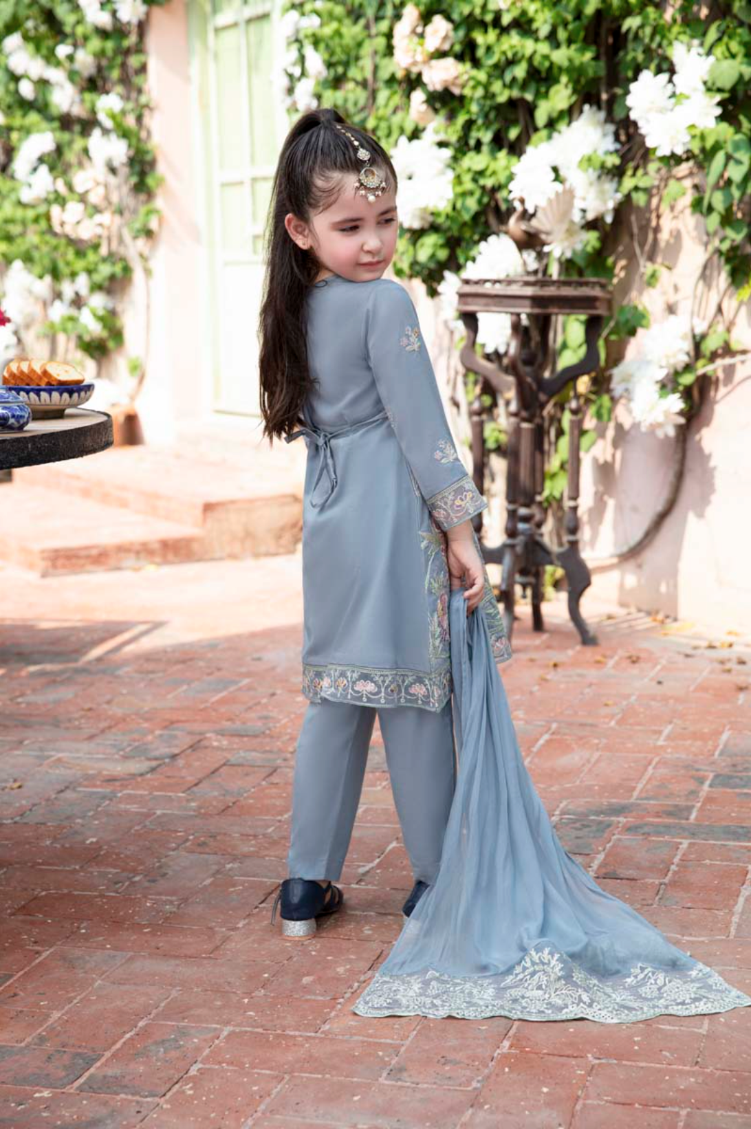 Blue Fiesta Luxury Lawn Girls Suit
