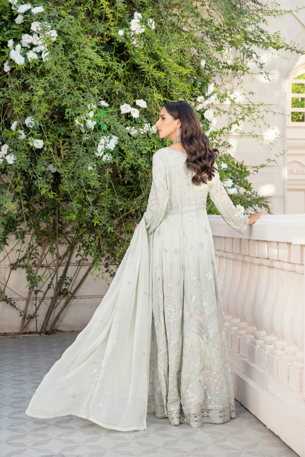 Light Mint Green IVANA Luxury Chiffon Ladies Suit