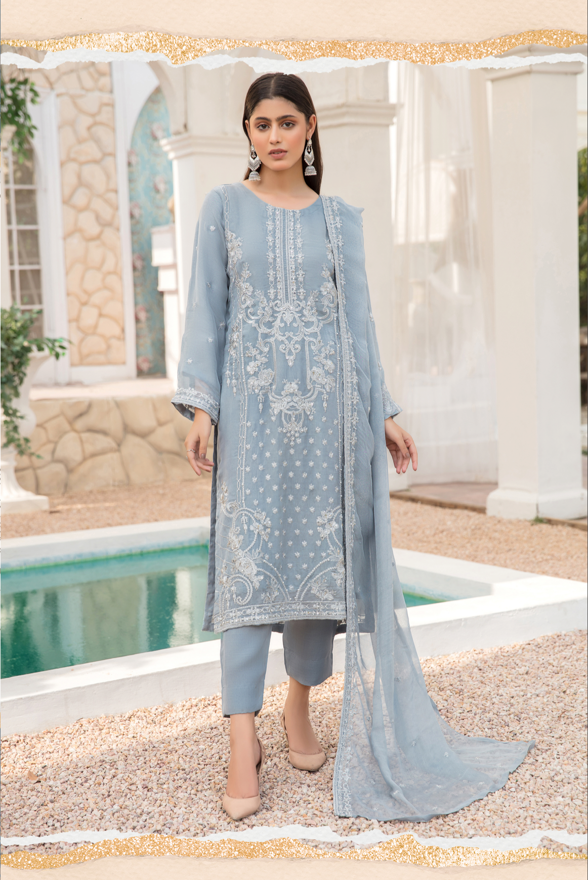 Light blue ladies suit hot sale