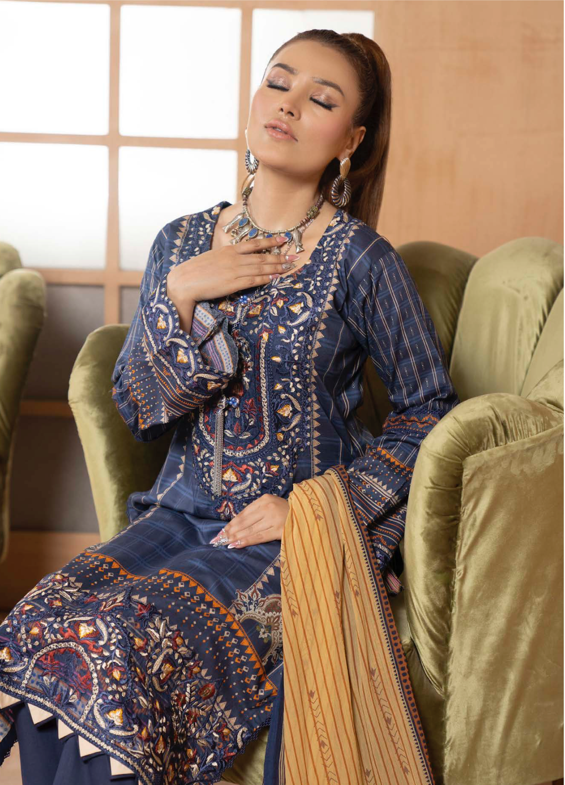 Blue Munira Designer Lawn Ladies Suit
