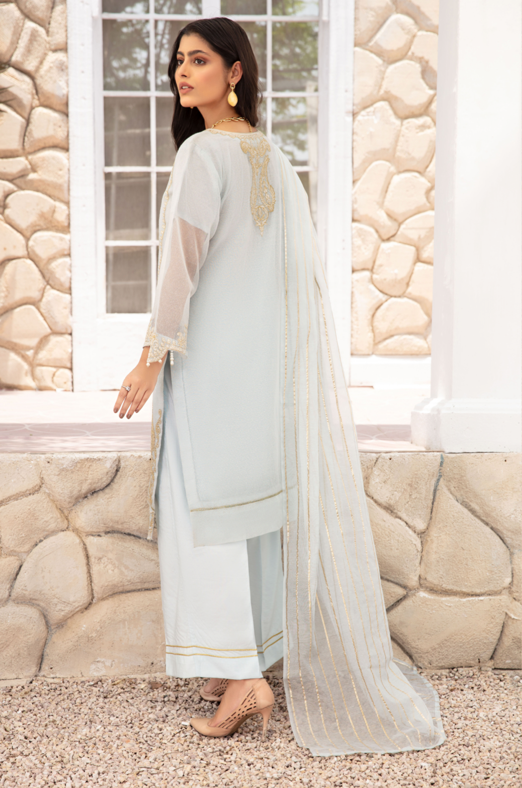 Light Blue Blair Soft Cotton Net Ladies Suit
